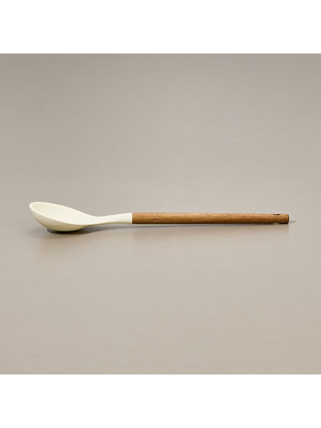 Akasya Saplı Silikon Servis Kaşığı - Kahverengi / Krem-1
