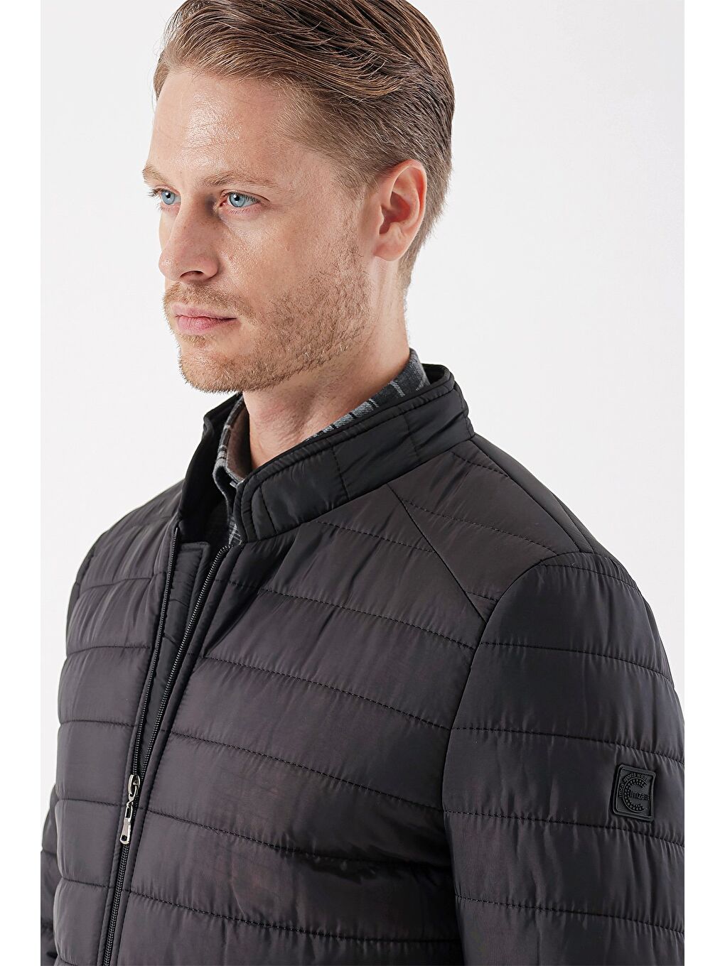 Siyah Hakim Yaka Astarlı Slim Fit Dar Kesim Casual Mont 1007235156-3