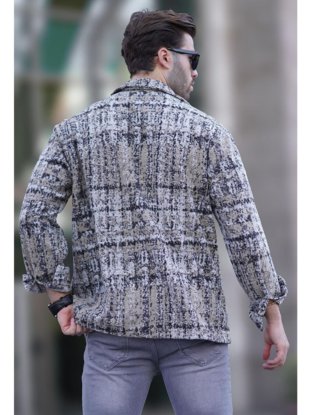 Bej Desenli Oduncu Erkek Gömlek 6749-2