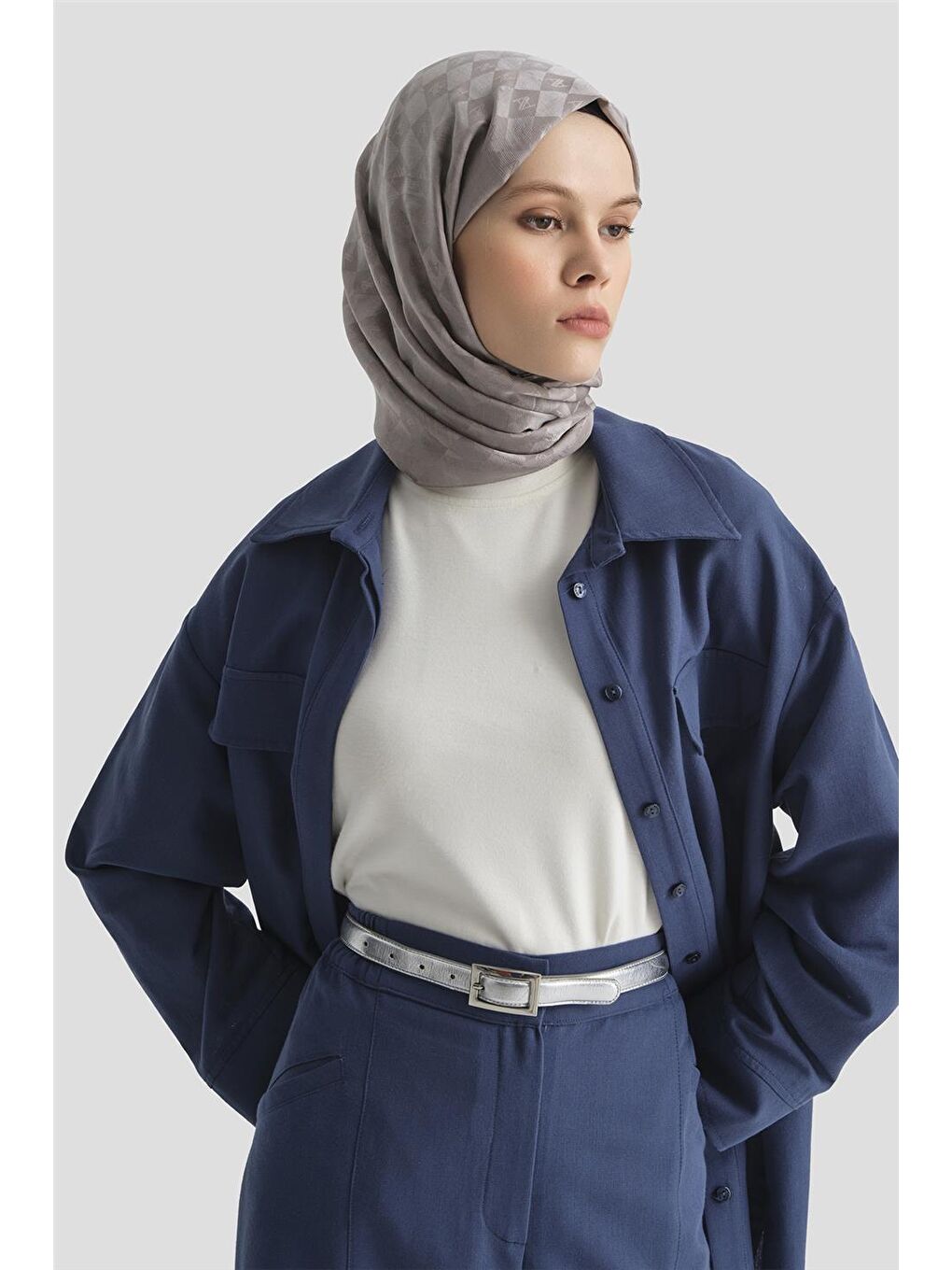 Kup Detaylı Keten Takım 25Y6017 Lacivert-2