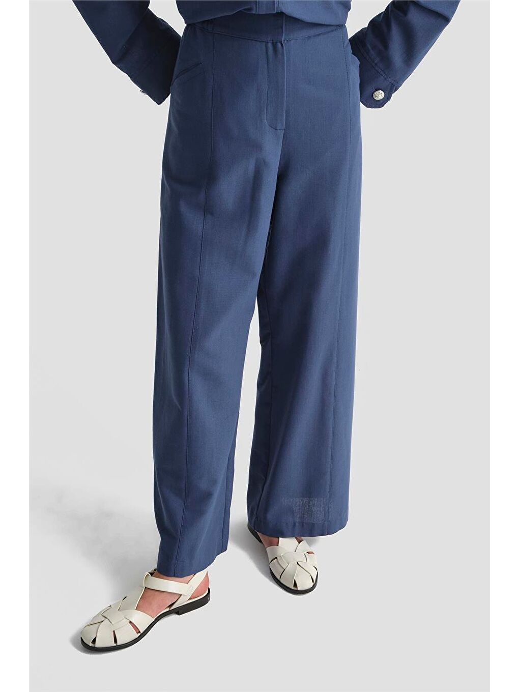 Kup Detaylı Keten Takım 25Y6017 Lacivert-4