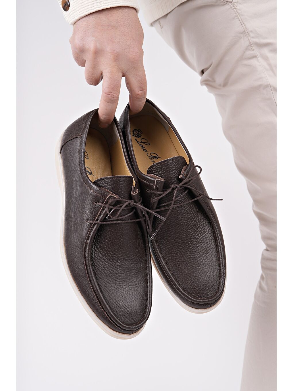 Kahverengi ANTONİO Bağcıklı Hakiki Deri Erkek Günlük Casual Ayakkabı-7