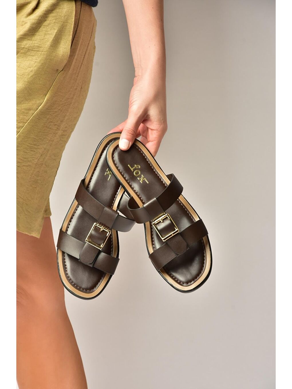 Kahverengi Kadın Terlik Y973447209-2