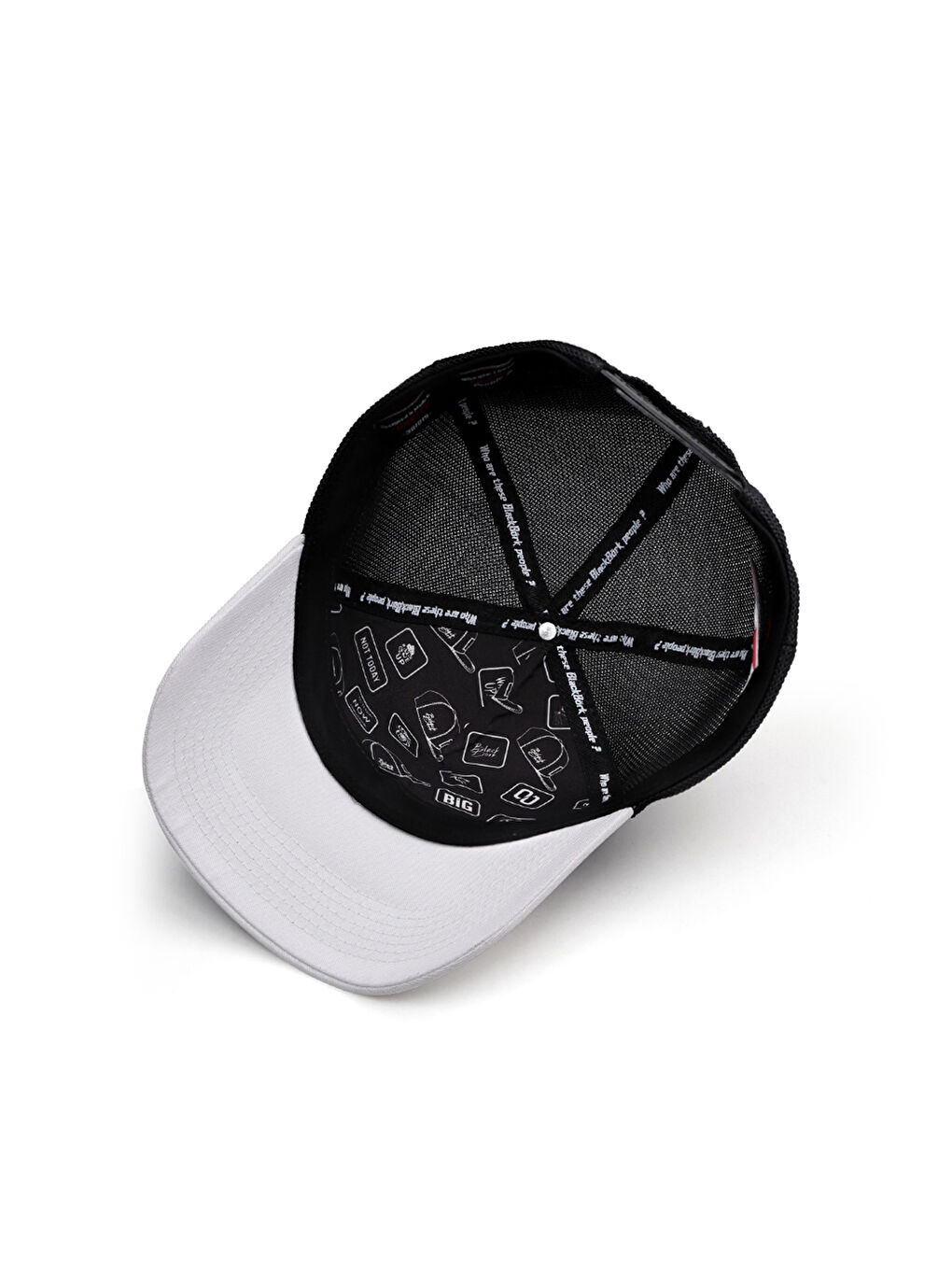 Kırmızı V1 Trucker Geyik - 1bs Kod Logolu Unisex Beyaz Siperli-siyah Şapka (CAP)-2