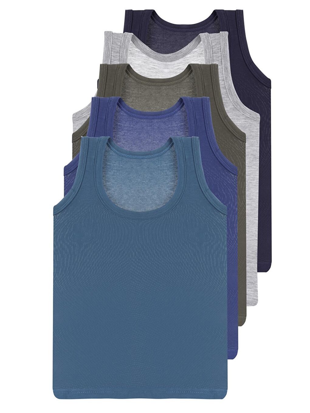 Karışık Erkek Çocuk Atlet 5 li Paket Likralı