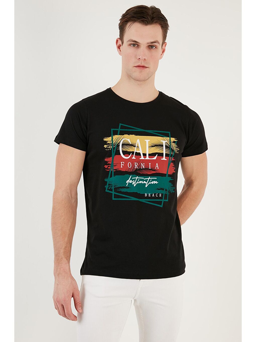 Buratti Siyah Pamuklu Slim Fit Bisiklet Yaka T Shirt 541CALIFORNIA24 - 3