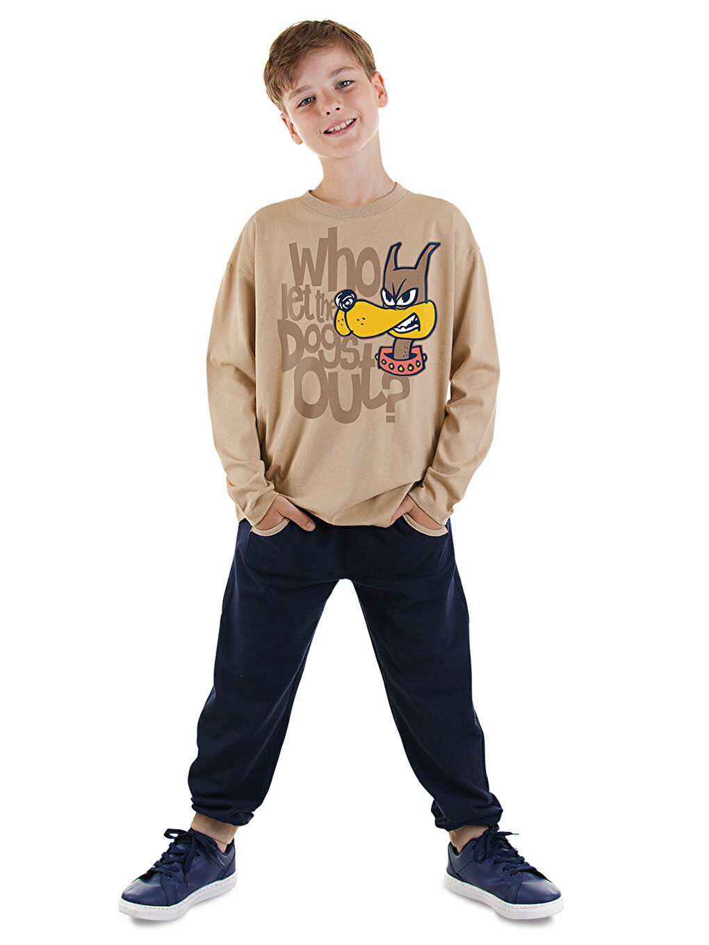 Bej Who Erkek Çocuk T-Shirt Pantolon Takım