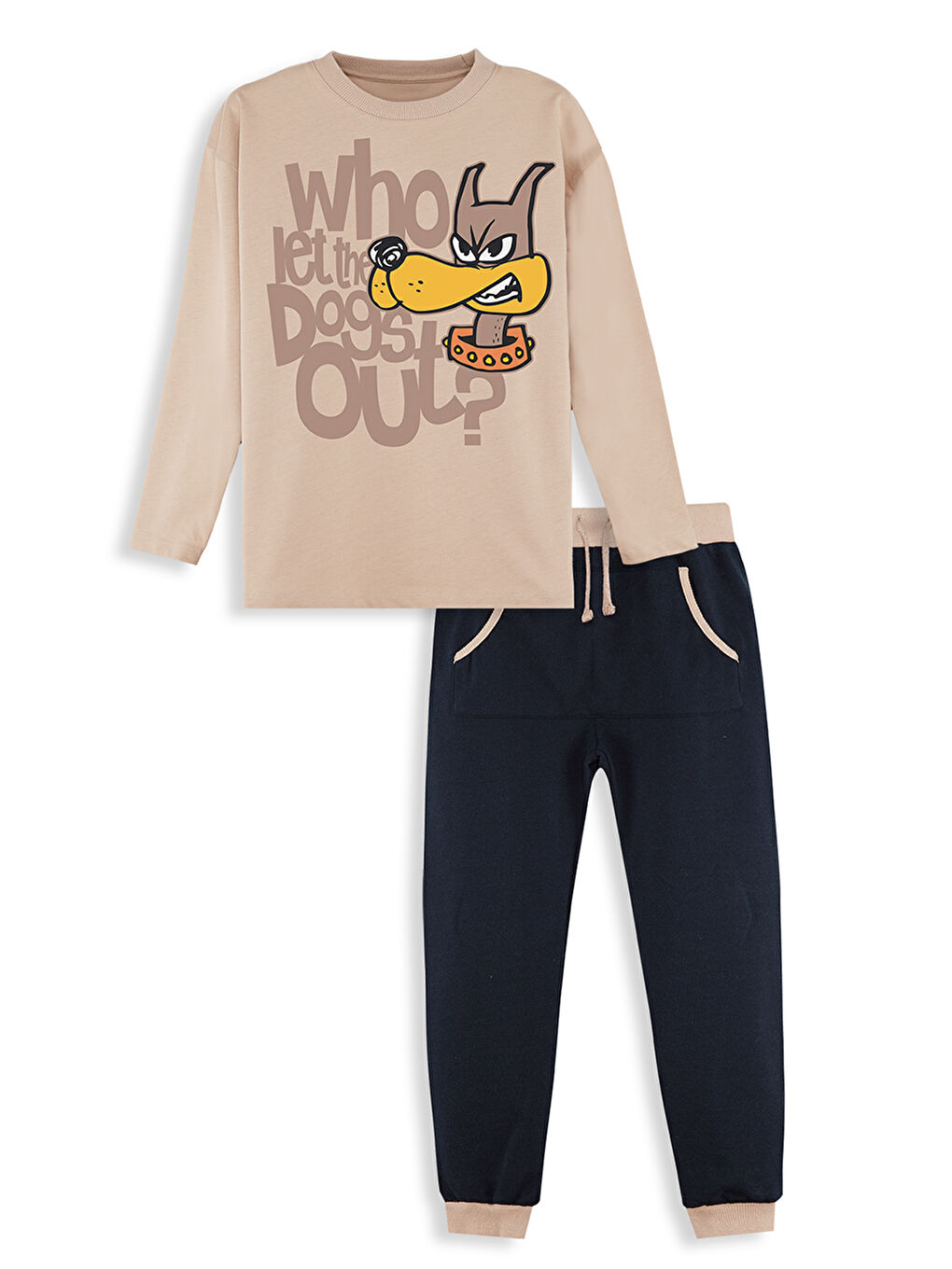 Bej Who Erkek Çocuk T-Shirt Pantolon Takım-2