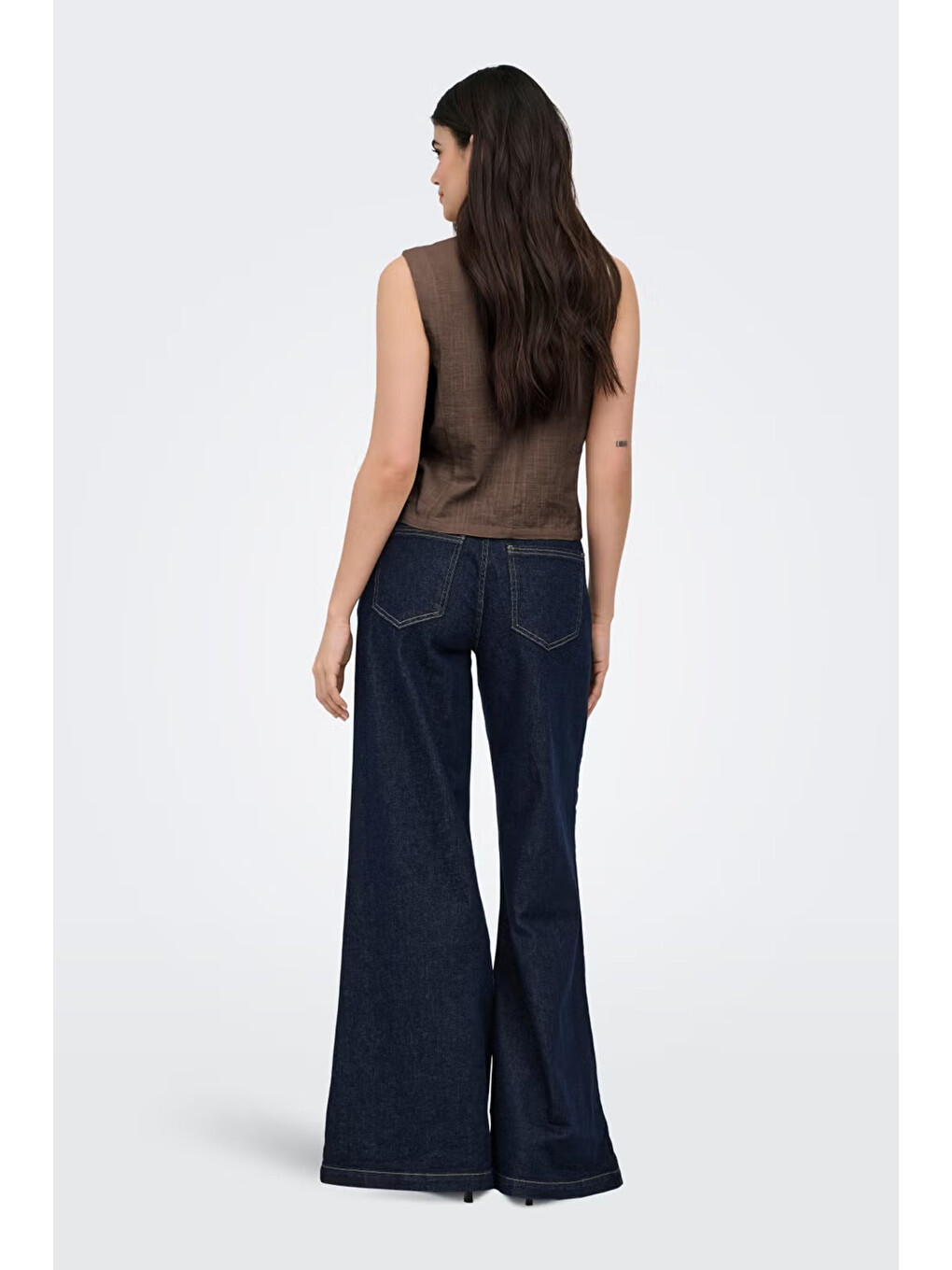 Kahverengi Onltizana % 100 Pamuk Regular Fit V Yaka Yelek 15337097-3