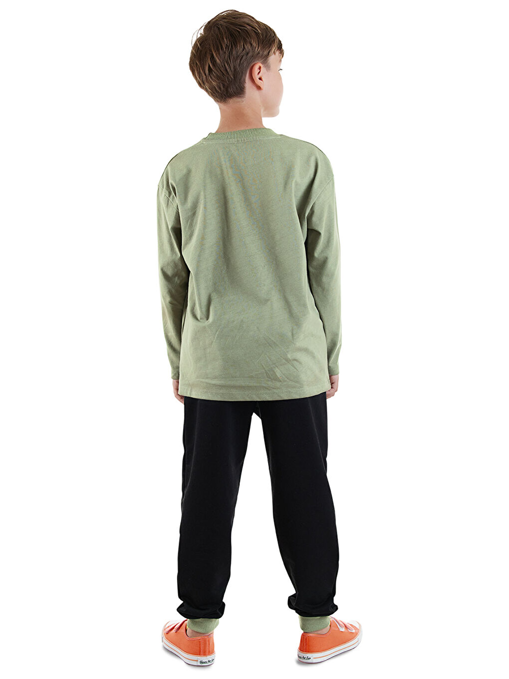 Haki Kaplan Erkek Çocuk T-shirt Pantolon Takım-1