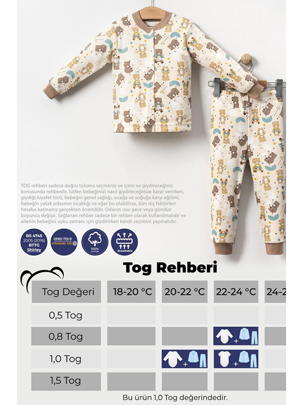 Bej Erkek Çocuk Baskılı Pamuklu 2'Li Pijama Takımı-2