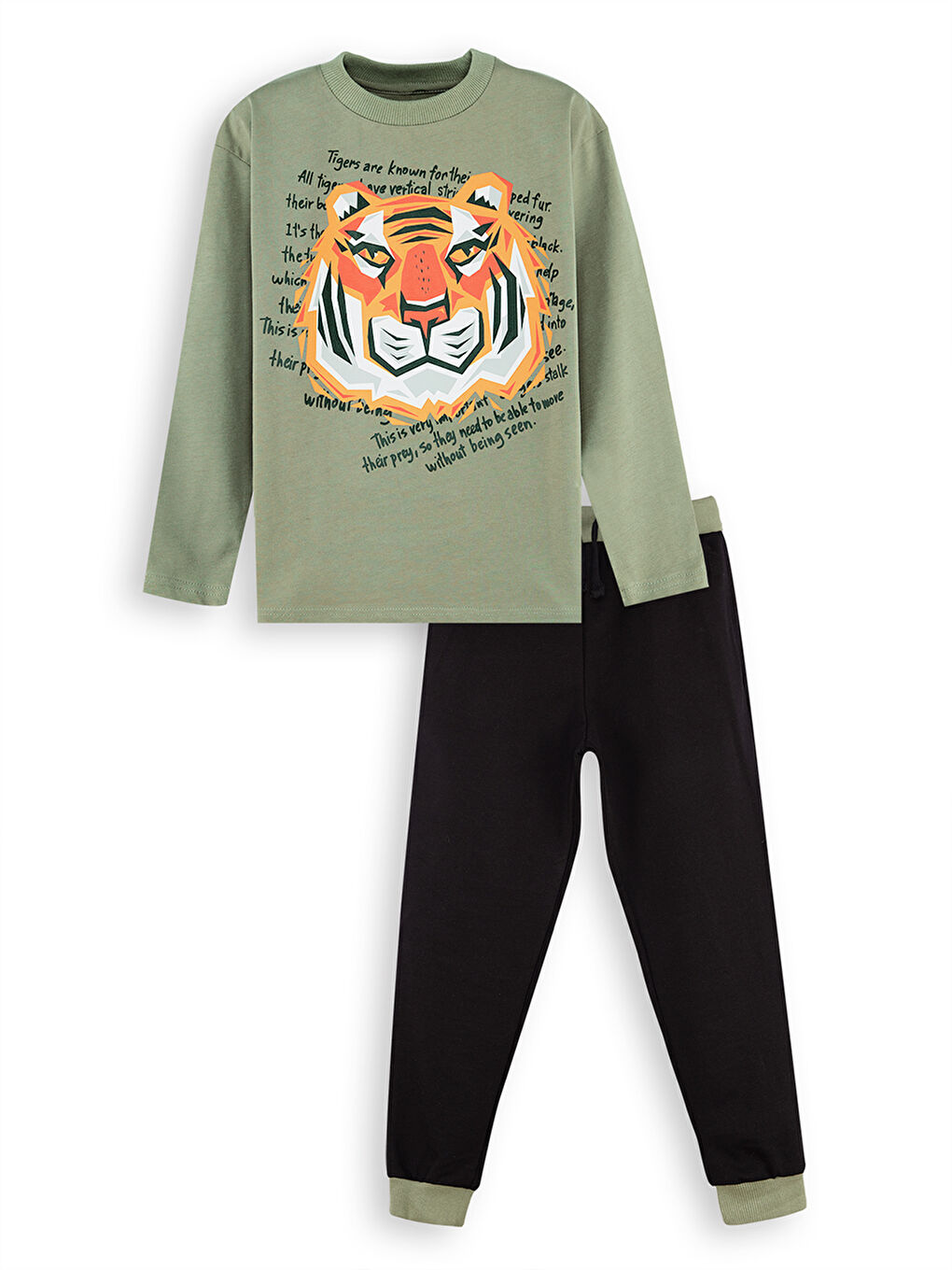 Haki Kaplan Erkek Çocuk T-shirt Pantolon Takım-2