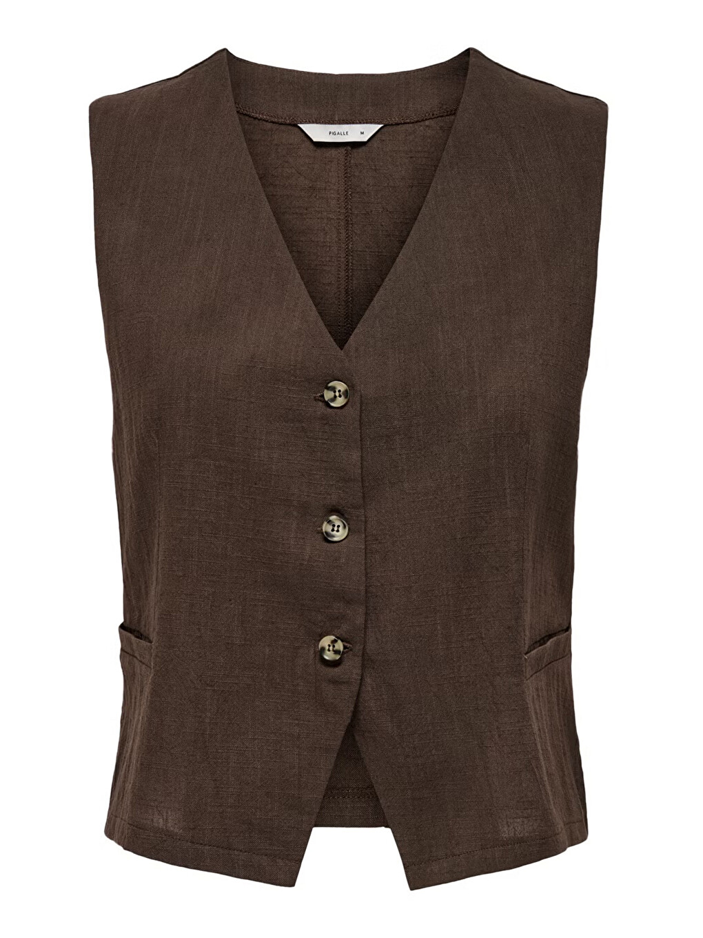 Kahverengi Onltizana % 100 Pamuk Regular Fit V Yaka Yelek 15337097-4