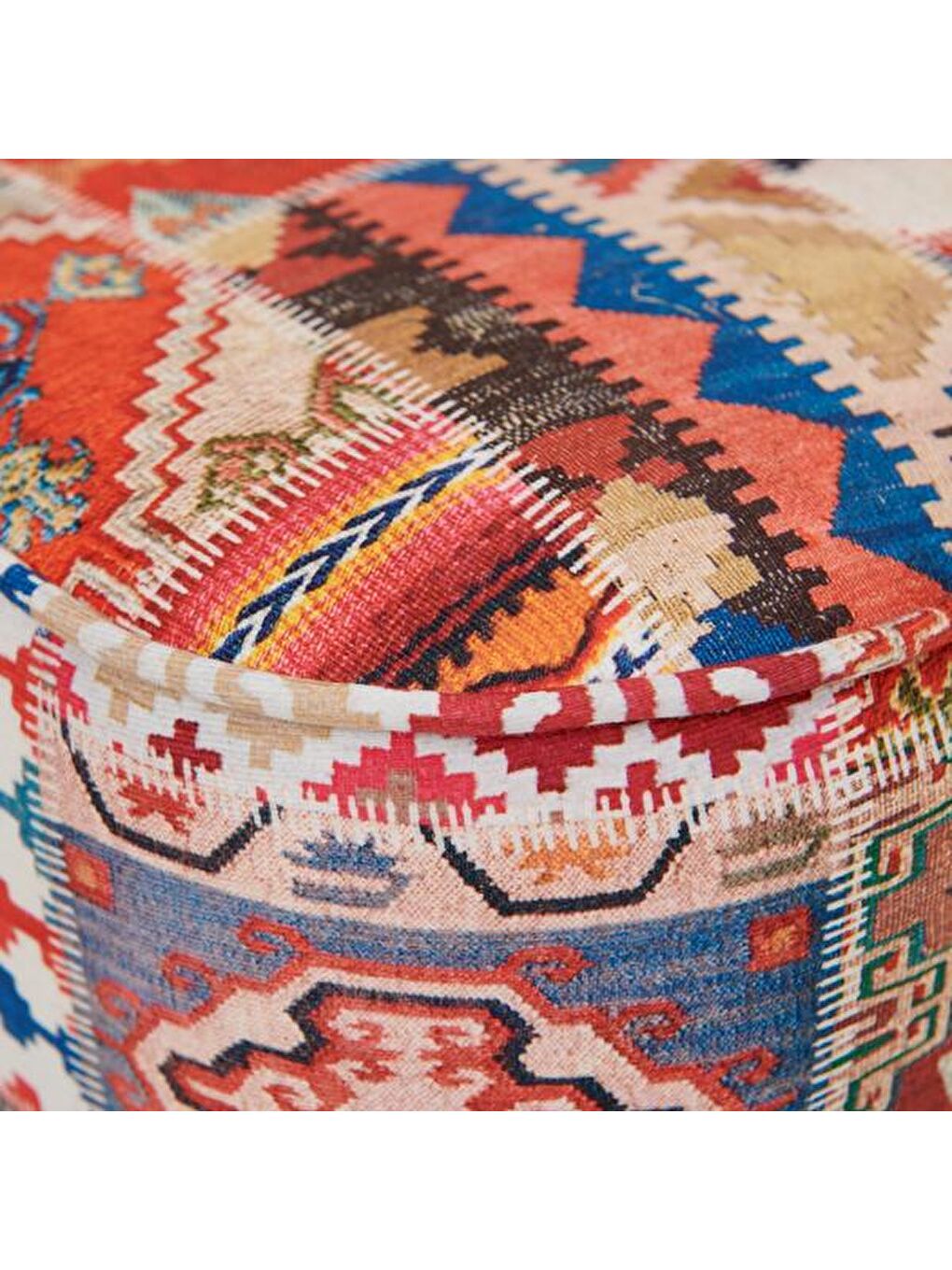 Karışık Retro Kare Dijital Patchwork Puf - Renkli-3