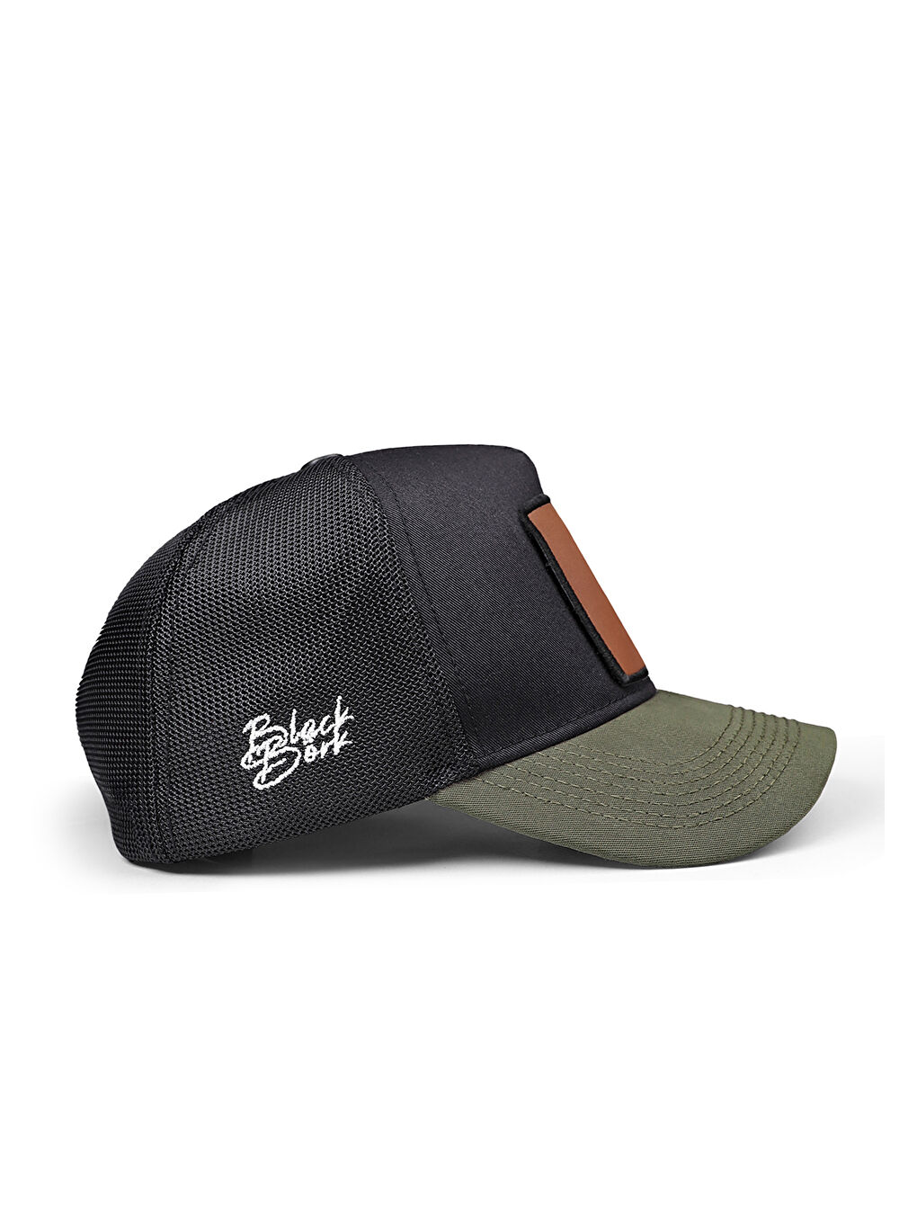 BlackBörk Kahverengi V1 Trucker Wake Up - 2cs Kod Logolu Unisex Haki Siperli-siyah Şapka (CAP) - 1