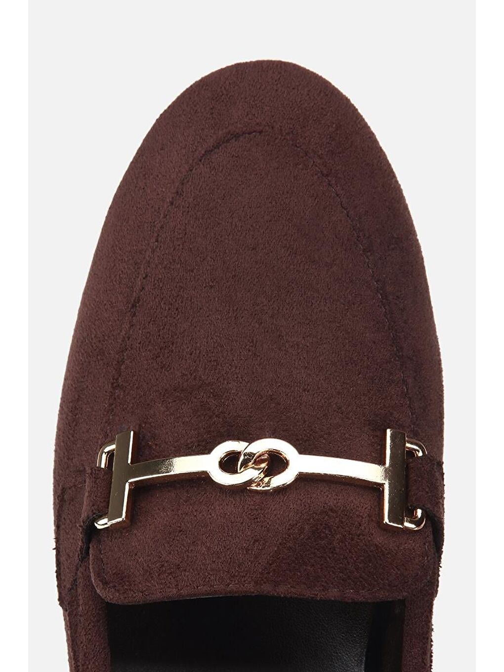 Kadın Kahverengi Süet Gold Tokalı Loafer-4