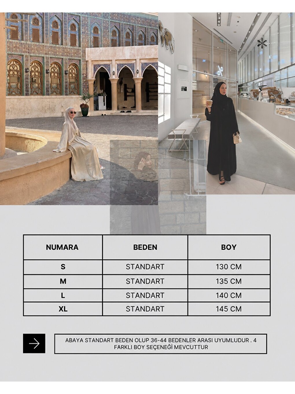 Açık Bej Kadın Şifon Abaya Ferace & Şal-3