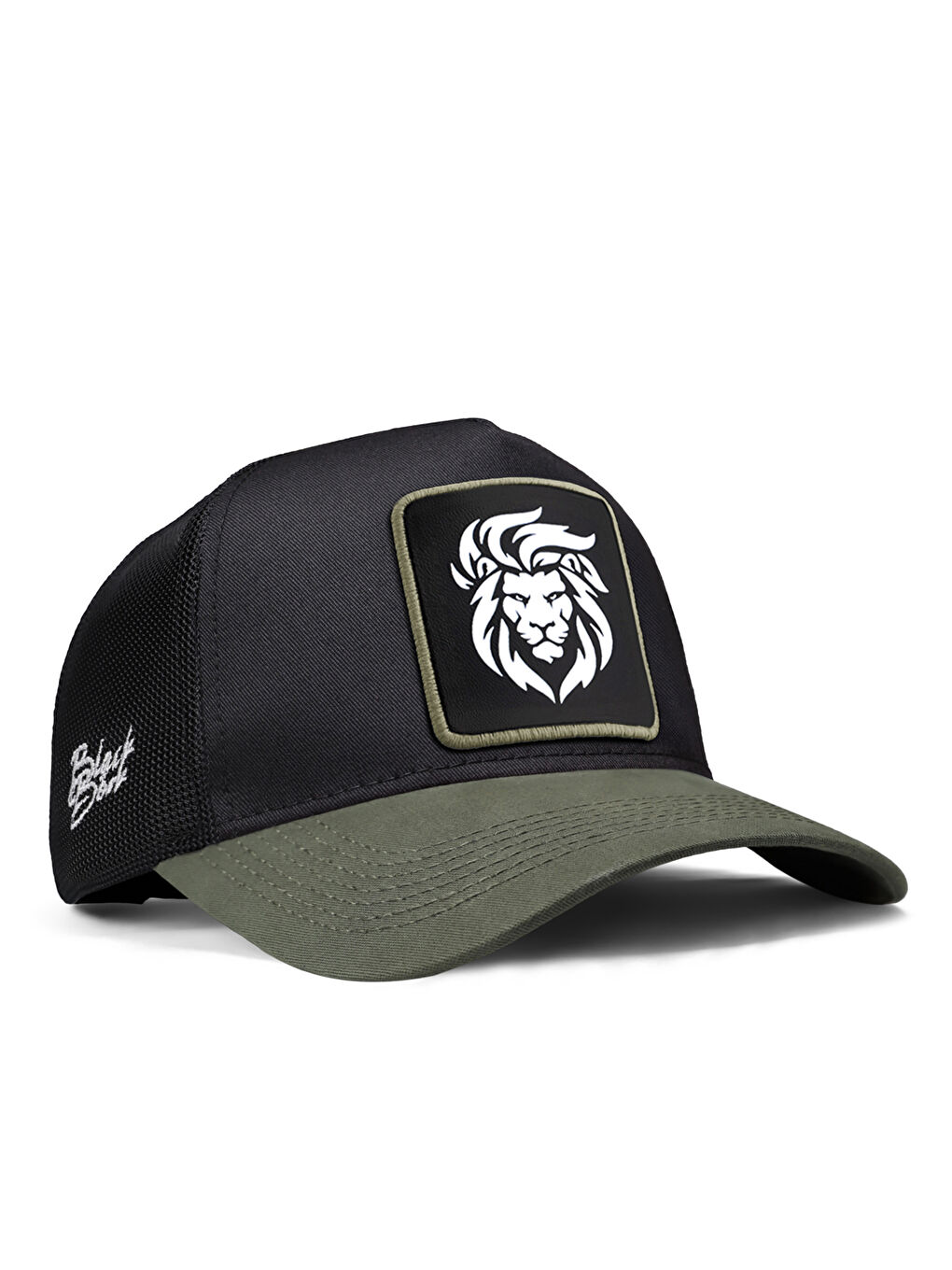 BlackBörk Turuncu V1 Trucker Aslan - 9sh Kod Logolu Unisex Haki Siperli-siyah Şapka (CAP)