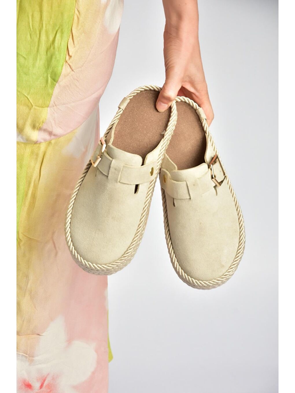 Bej Kadın Terlik Y596148402-2