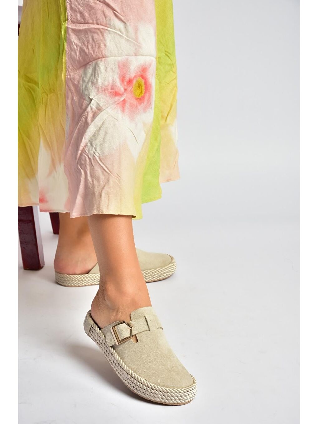 Bej Kadın Terlik Y596148402-5