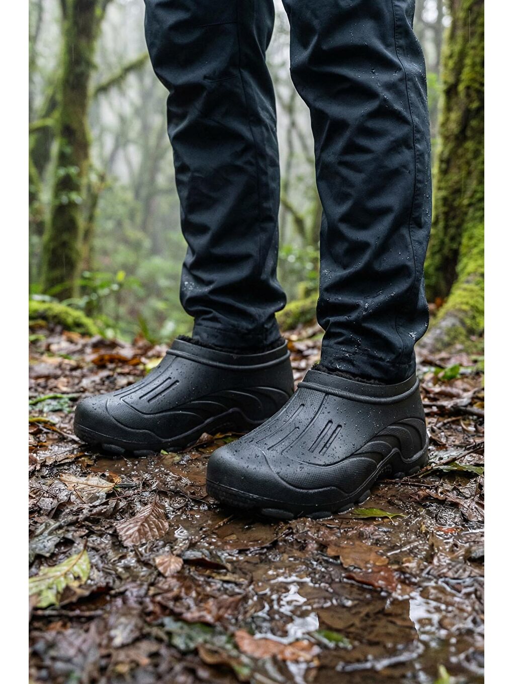 Siyah Erkek Kışlık İçi Pelüşlü Çıkarılıabilir Rahat Taban Kısa Eva Kar Bot-2