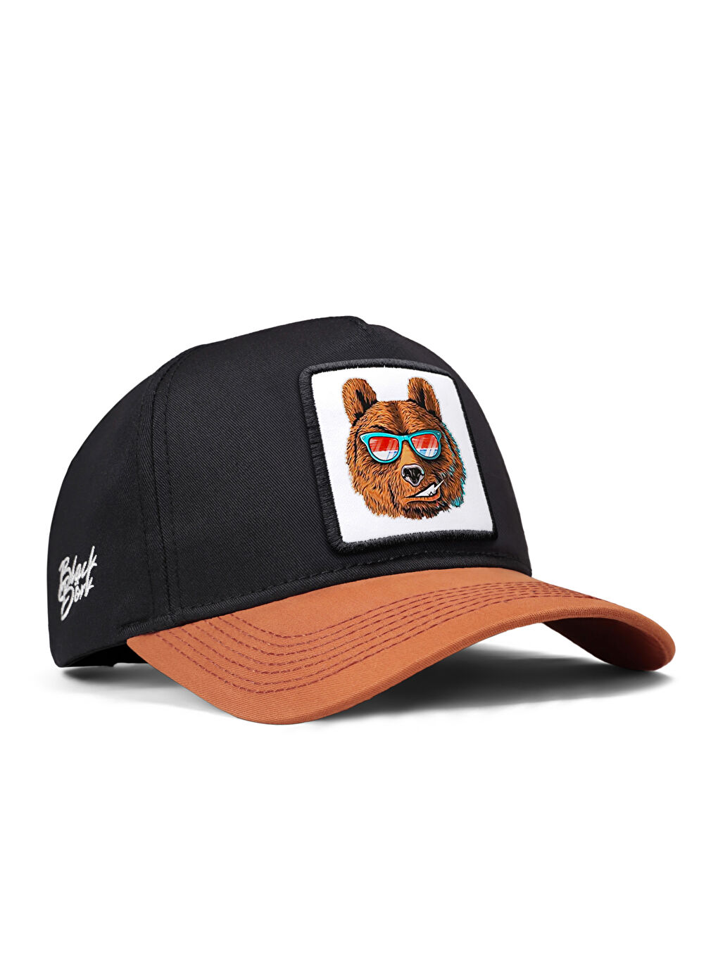 BlackBörk Bej V1 Baseball Ayı - 3bs Kod Logolu Unisex Kiremit Siperli-siyah Şapka (CAP)