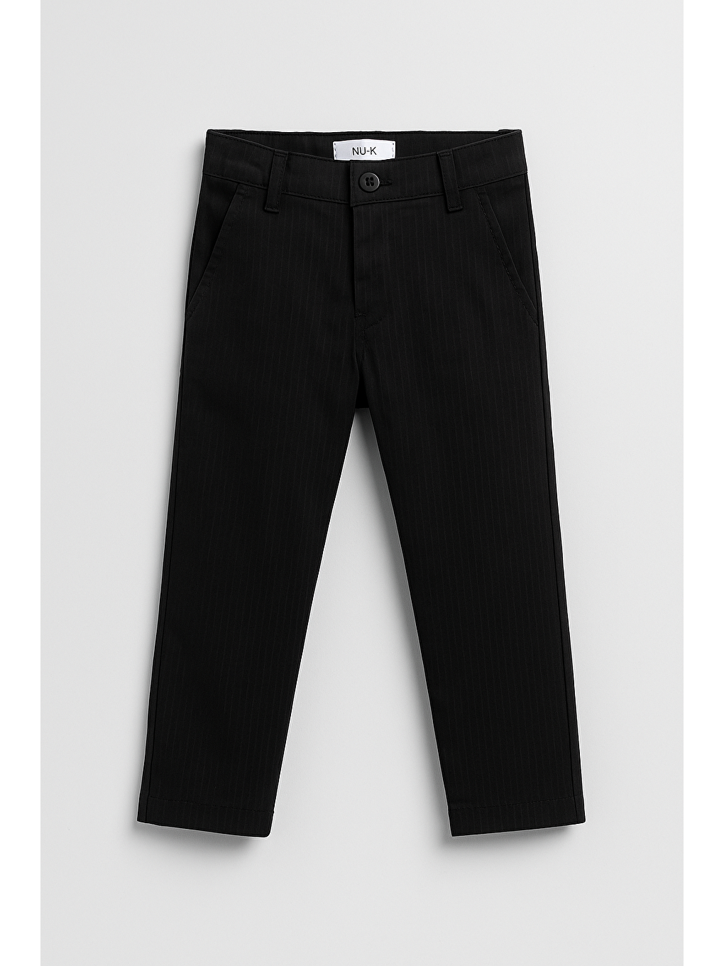 Erkek Çocuk Pamuklu Siyah Kumaş Pantolon - Düz Kesim Ve Cep Detaylı