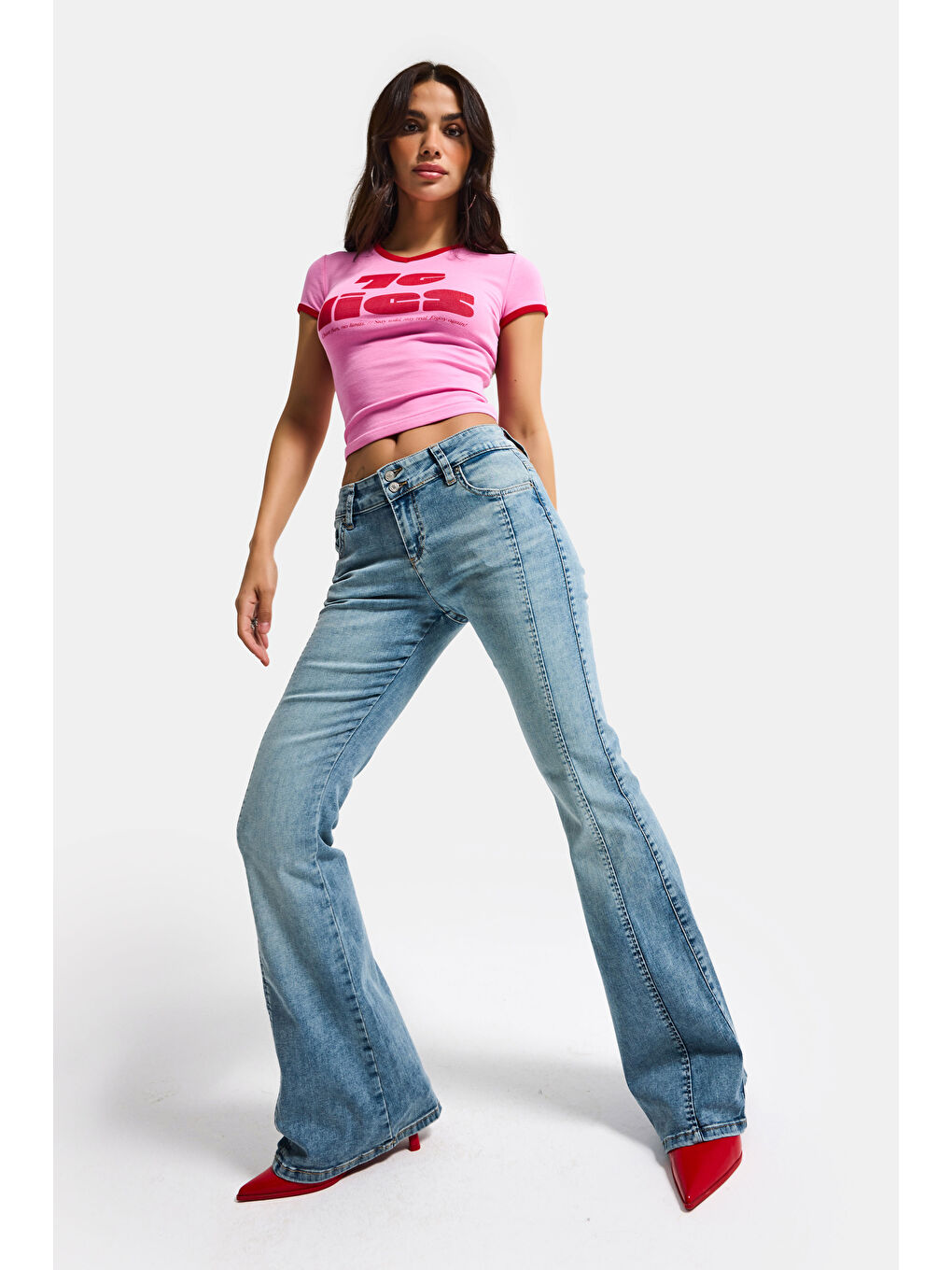 Mavi Kadın Jean Rengi 4s6-32 SWL Mid Rise Flare Fit Orta Bel Esnek Kumaş Denim Jean-1