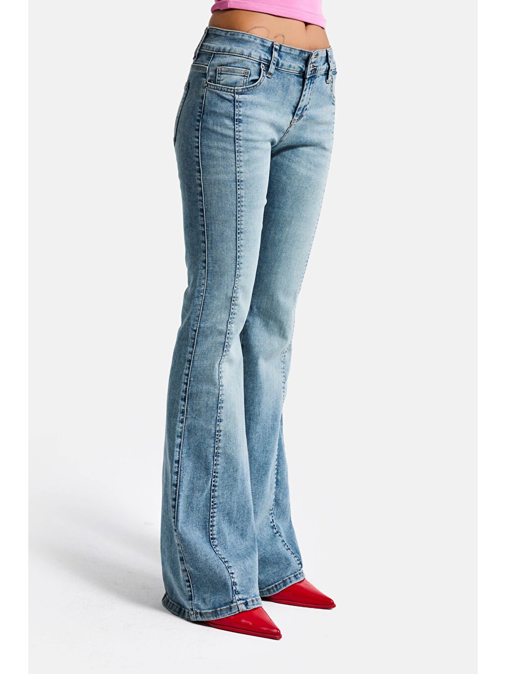 Mavi Kadın Jean Rengi 4s6-32 SWL Mid Rise Flare Fit Orta Bel Esnek Kumaş Denim Jean-2