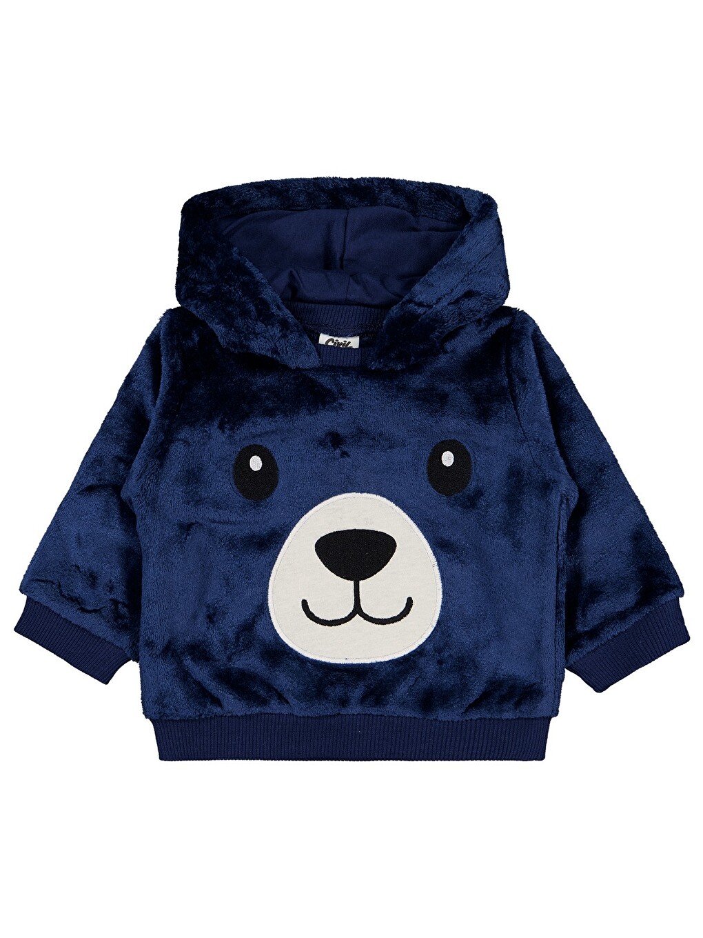 Baby Ayıcık Nakış ve Kulaklı 6-18 Ay Sweatshirt - Lacivert