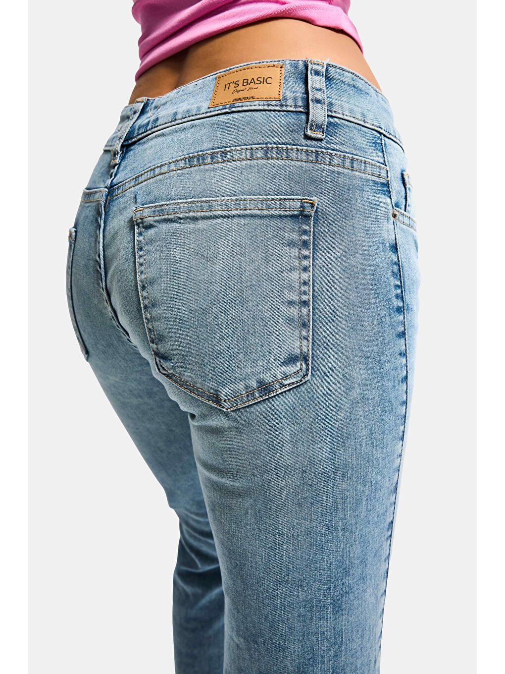 Mavi Kadın Jean Rengi 4s6-32 SWL Mid Rise Flare Fit Orta Bel Esnek Kumaş Denim Jean-4