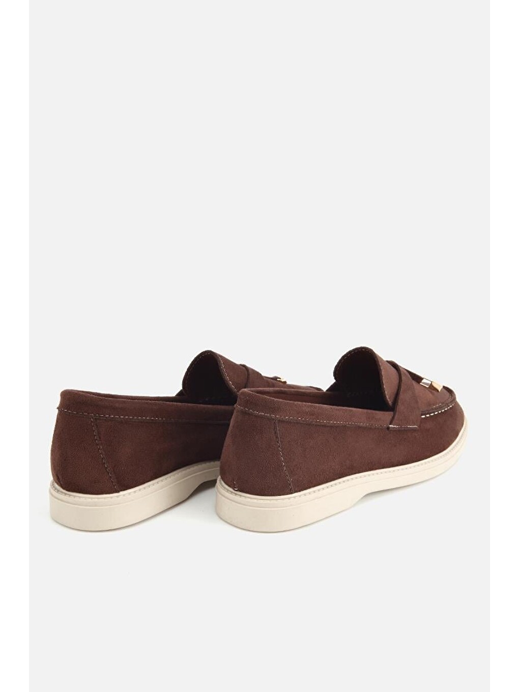 Kadın Kahverengi Süet Püsküllü Günlük Loafer-3
