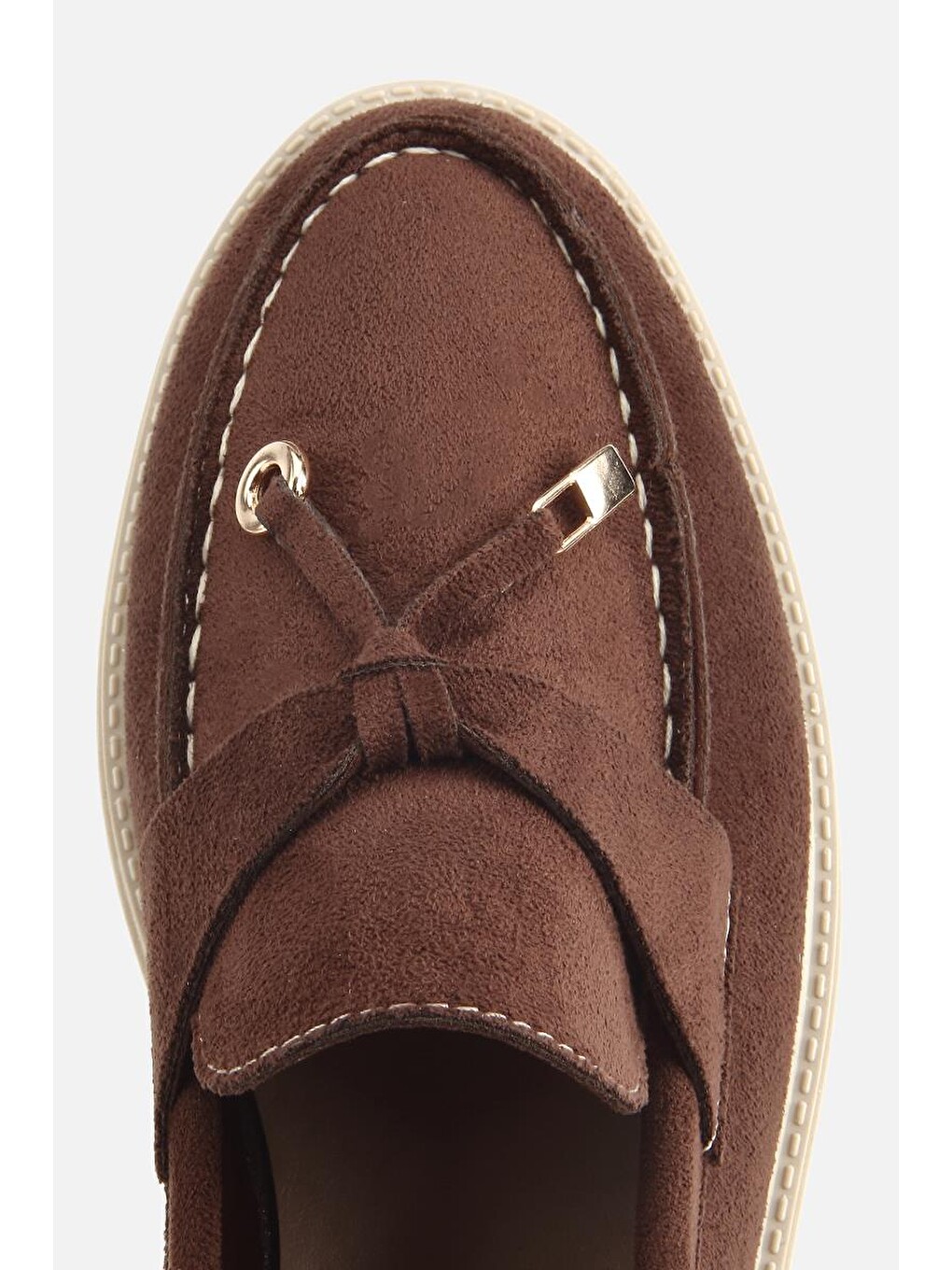 Kadın Kahverengi Süet Püsküllü Günlük Loafer-4