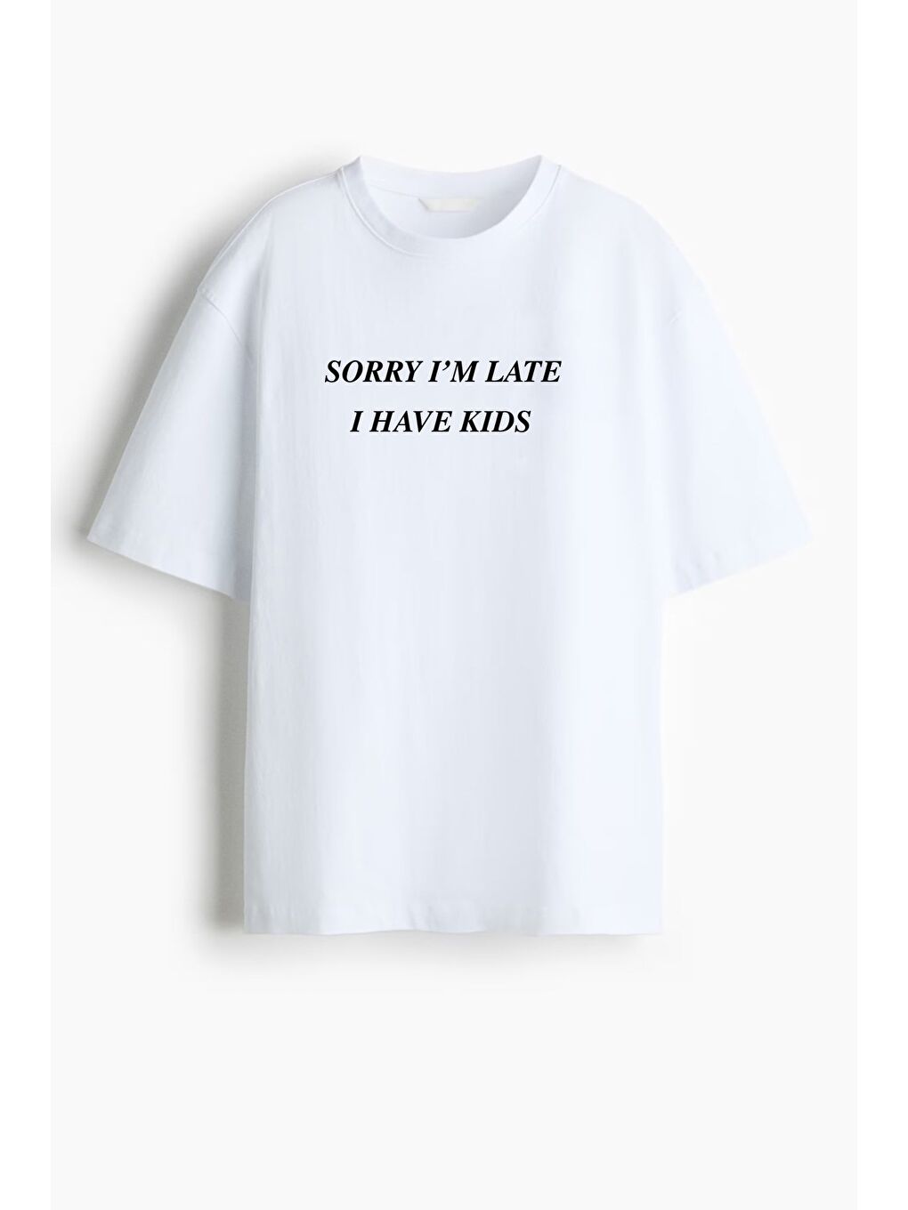 Kadın Premium Kumaş Ekru Baskılı Oversize T-Shirt-1