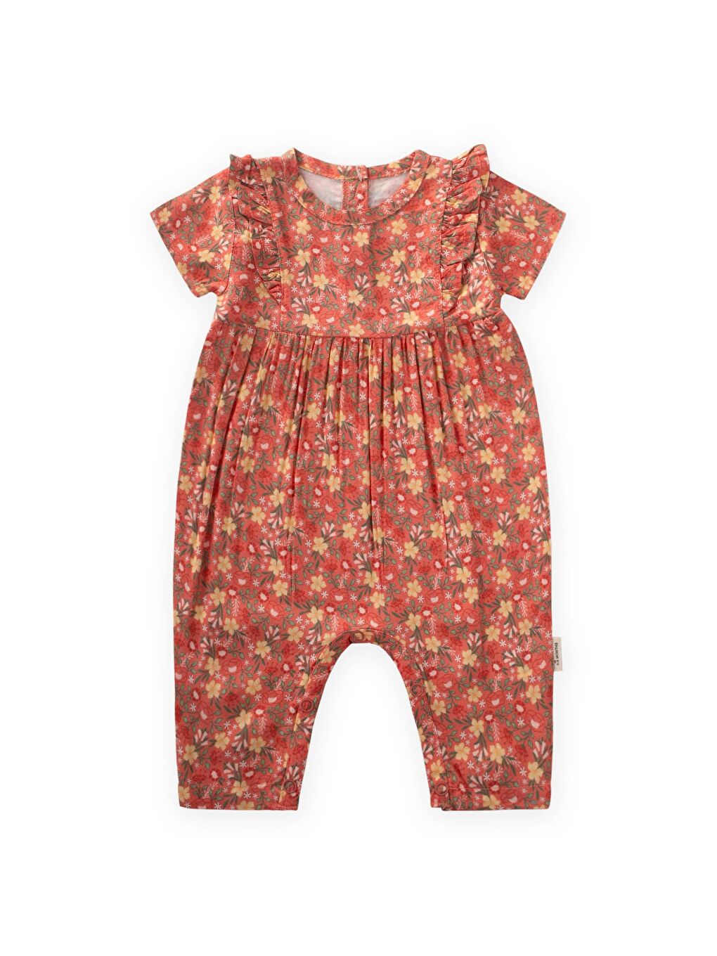 Turuncu Kız Çocuk Çiçek Tulum