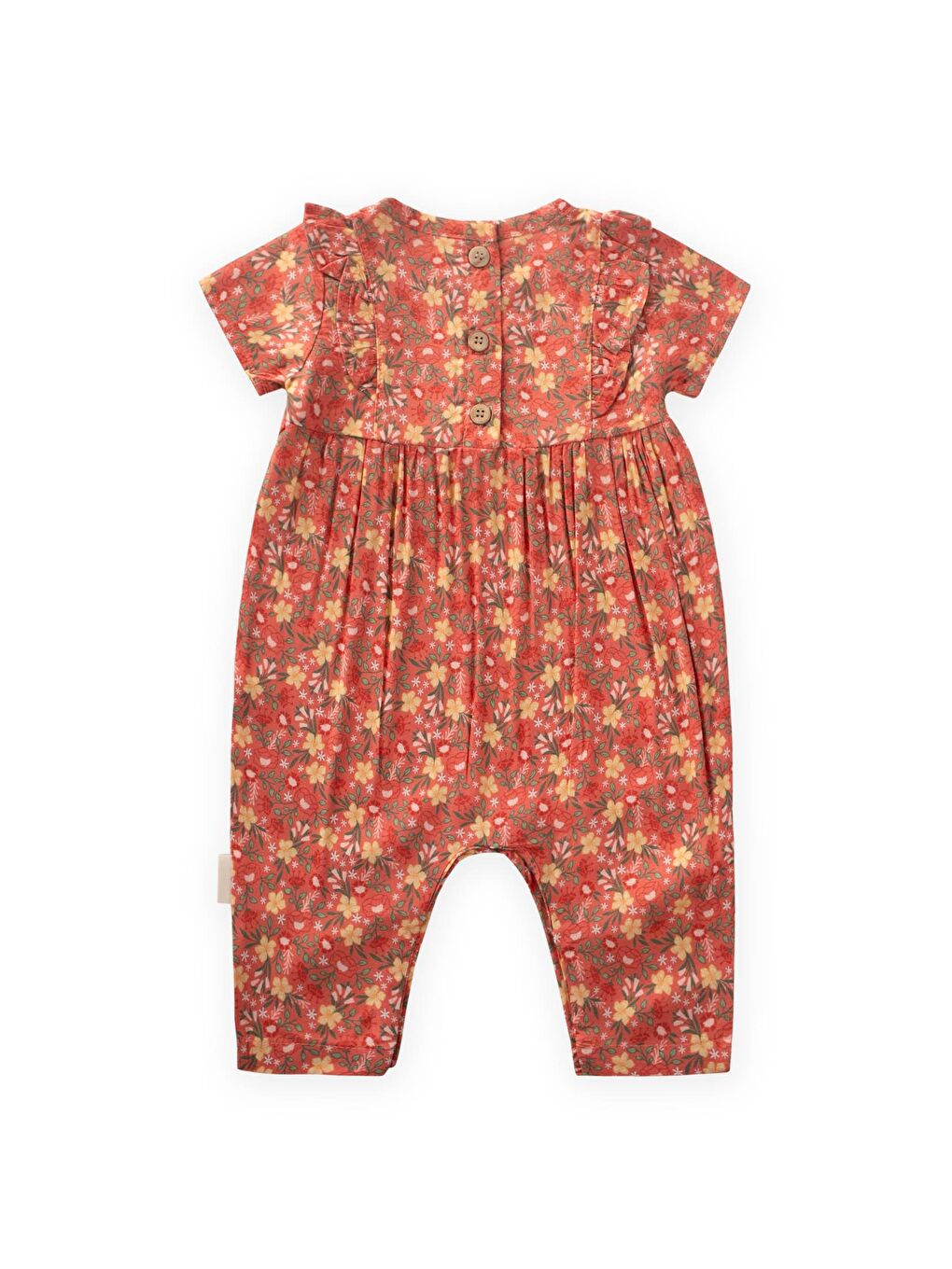 Turuncu Kız Çocuk Çiçek Tulum-1