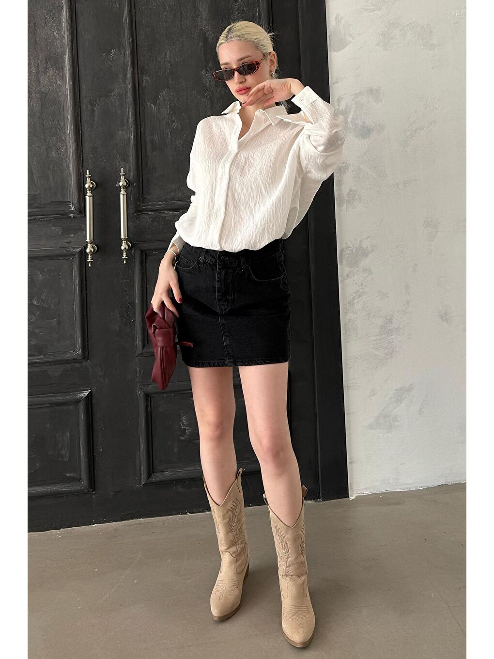 Haki Desenli Tek Cepli Erkek Polar Gömlek 6750-2