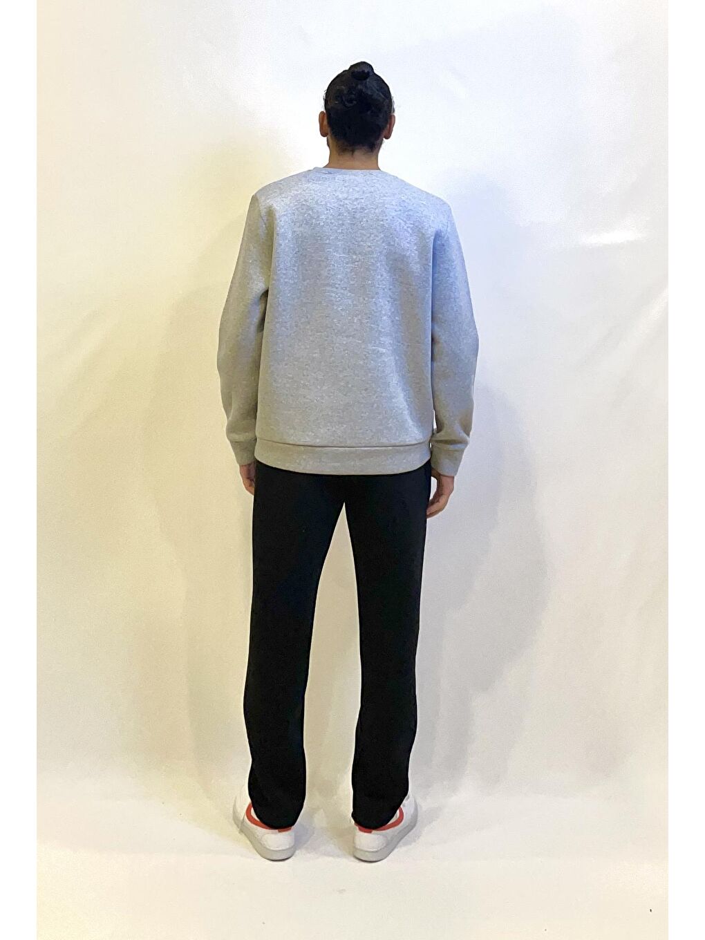 Gri Erkek Bisiklet Yaka Regular Fit 3 İplik İçi Polarlı Kalın Sweatshirt SPR24SW36-1