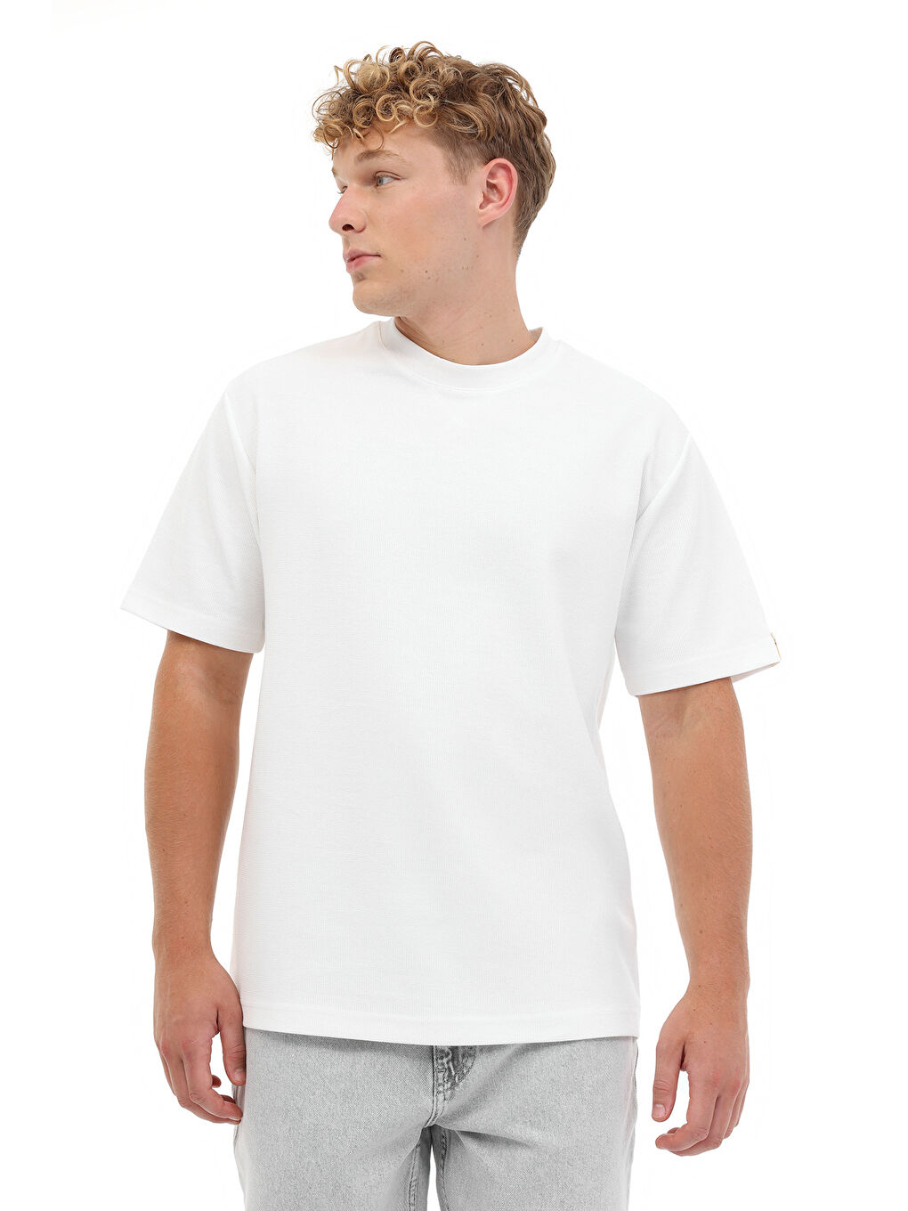 Bej ML NECK 11BS60 5PR Ekru Erkek Kısa Kol T-Shirt