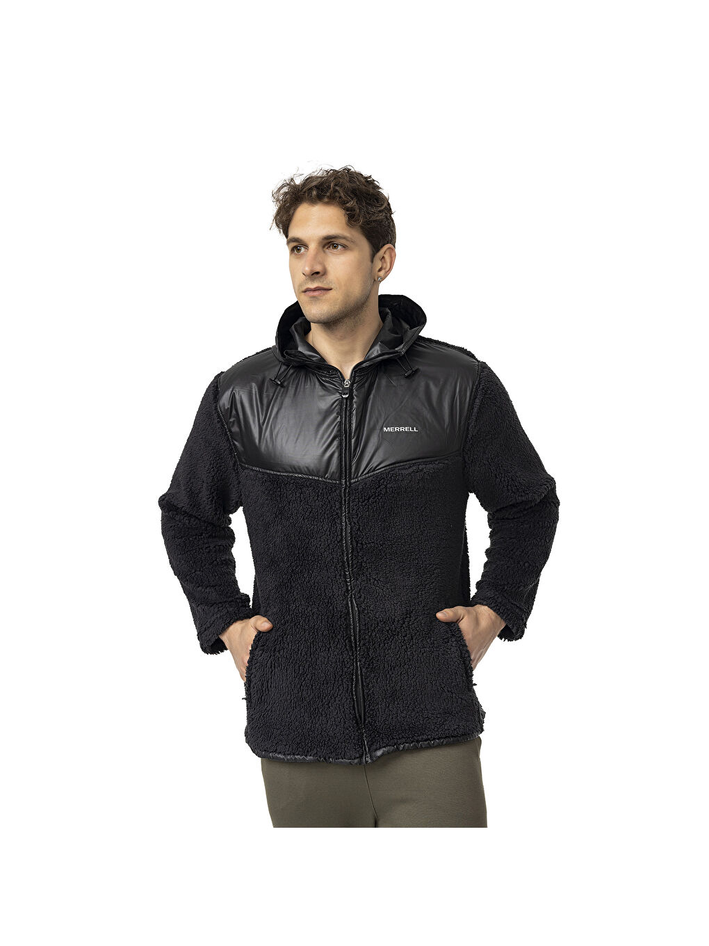 Job Erkek Siyah Polar Fermuarlı Sweatshirt-1