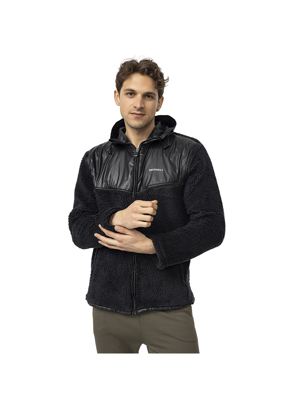 Job Erkek Siyah Polar Fermuarlı Sweatshirt-2