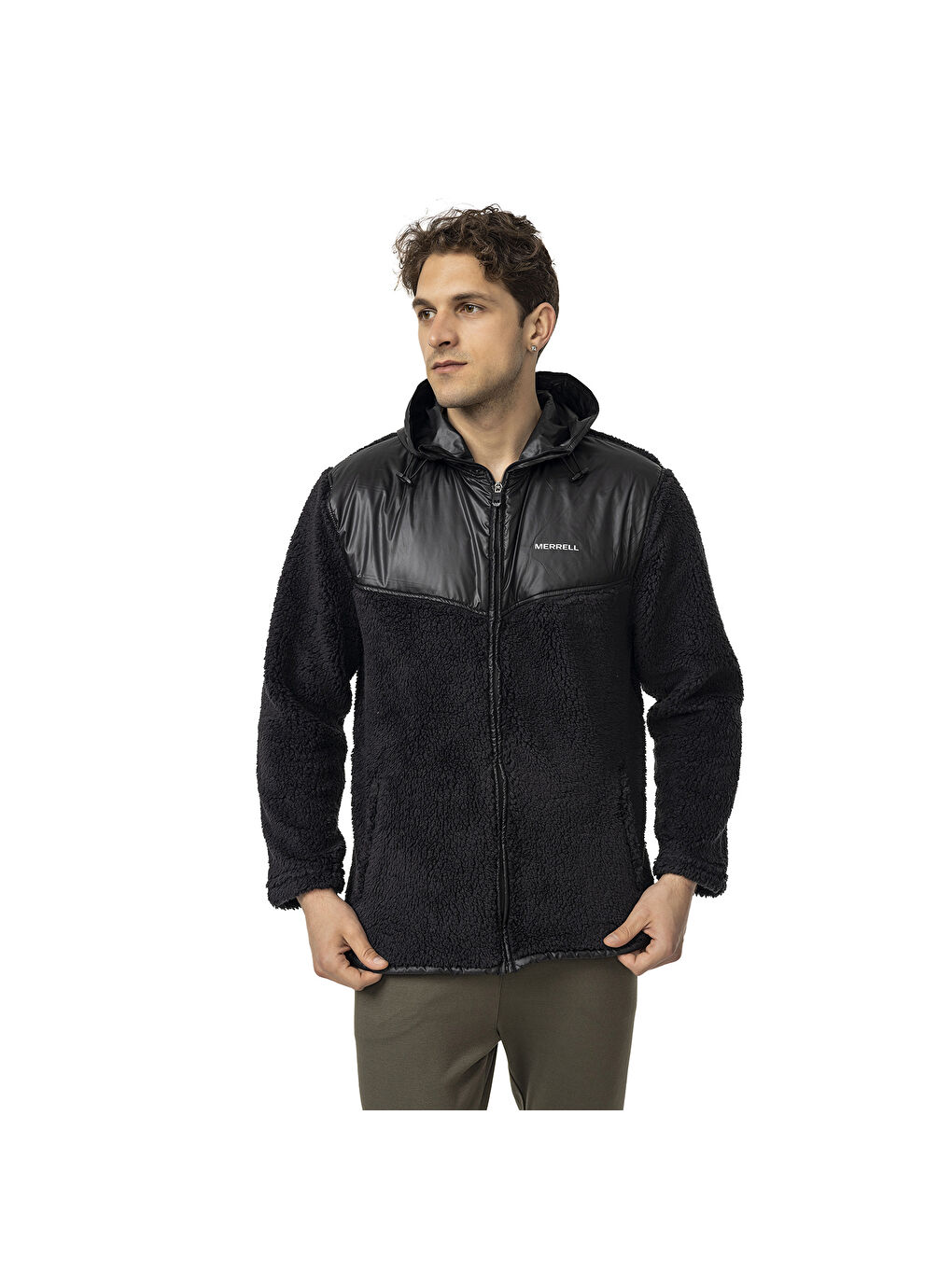 Job Erkek Siyah Polar Fermuarlı Sweatshirt-3