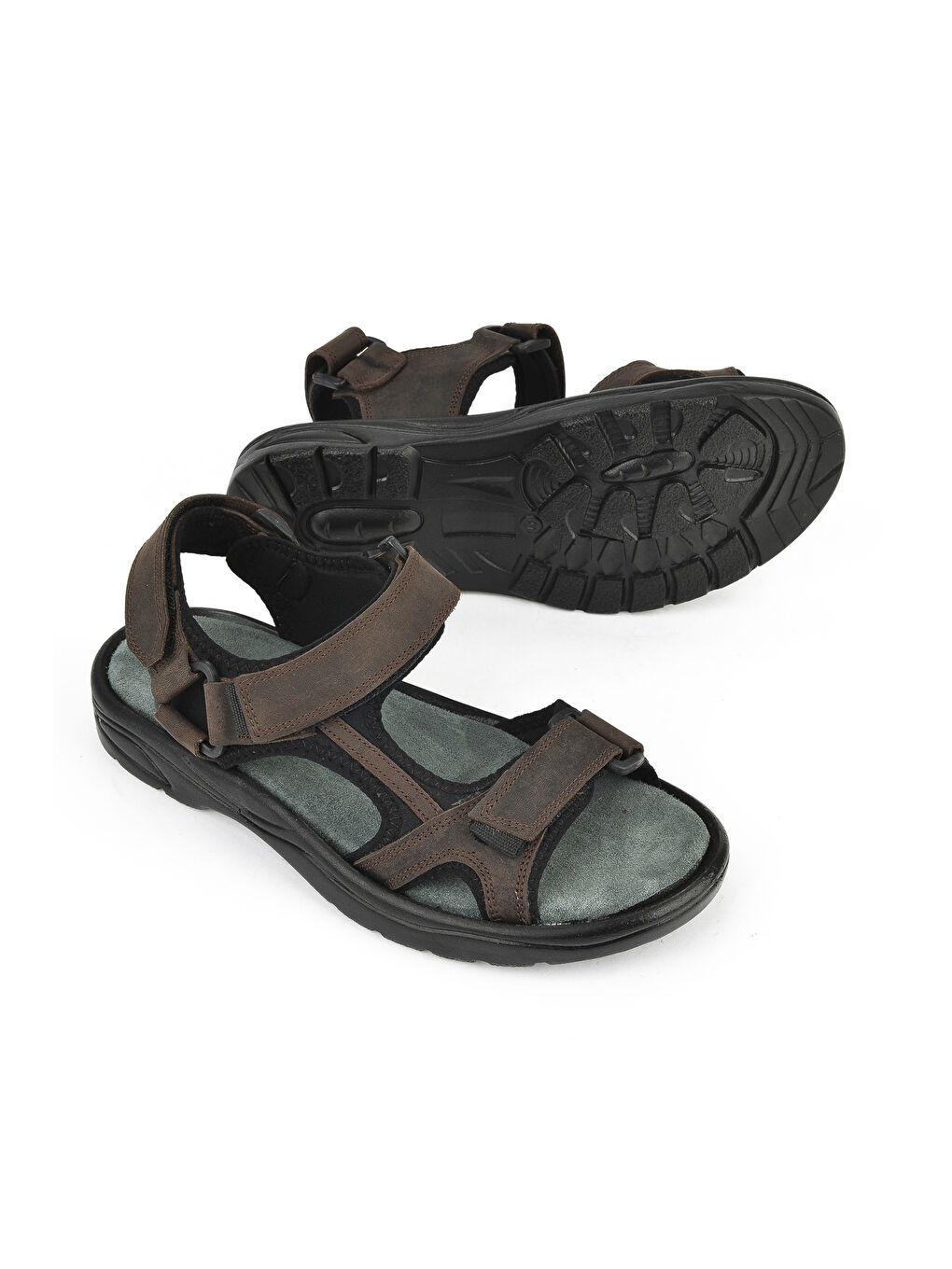 Kahverengi Erkek Hakiki Deri Sandalet 1511052Z5340 Kahve-3