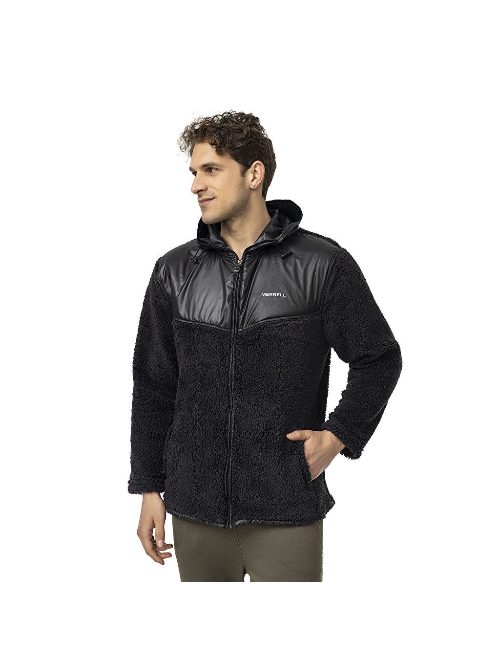 Job Erkek Siyah Polar Fermuarlı Sweatshirt-4