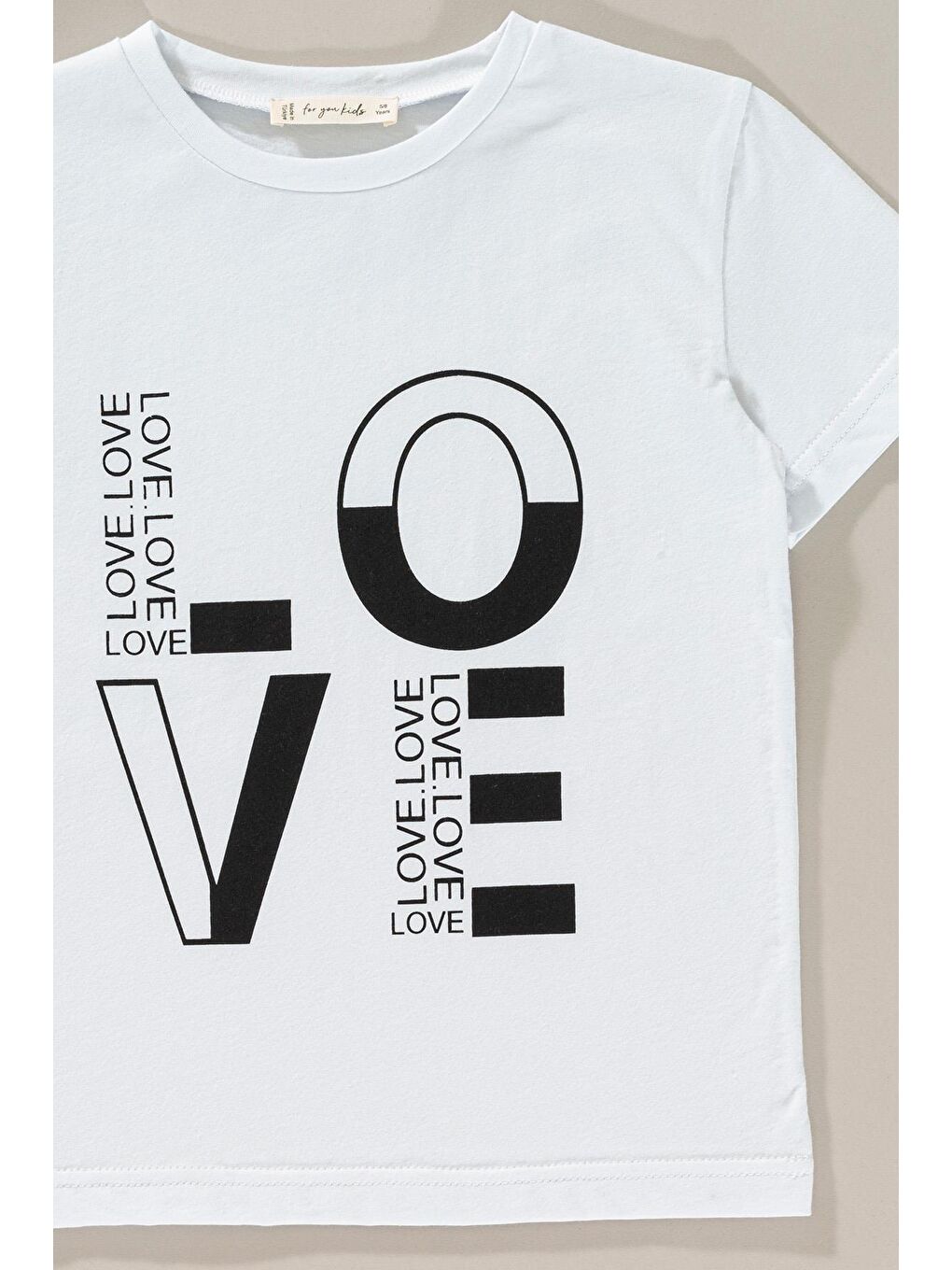 For You Kids Siyah Love Baskılı Tayt Tshirt Takım - 1