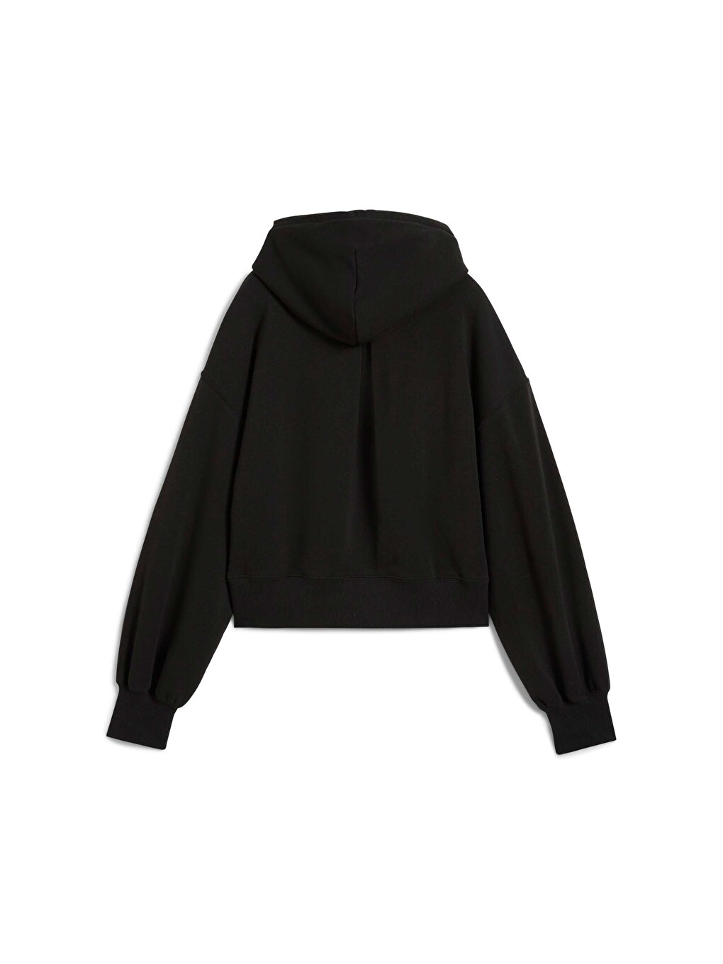 Siyah WARDROBE ESSENTIALS Kadın Geniş Kesim Kısa Kapüşonlu SWEATSHIRT-5