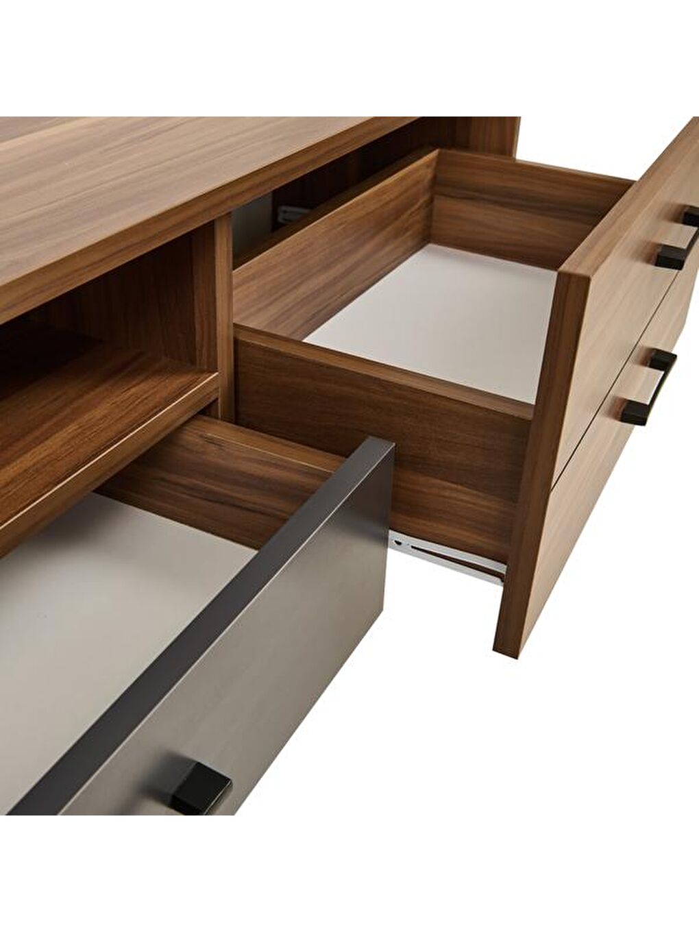 Ekru Lily Tv Ünitesi - Ceviz / Antrasit - 48x35x180 cm-5