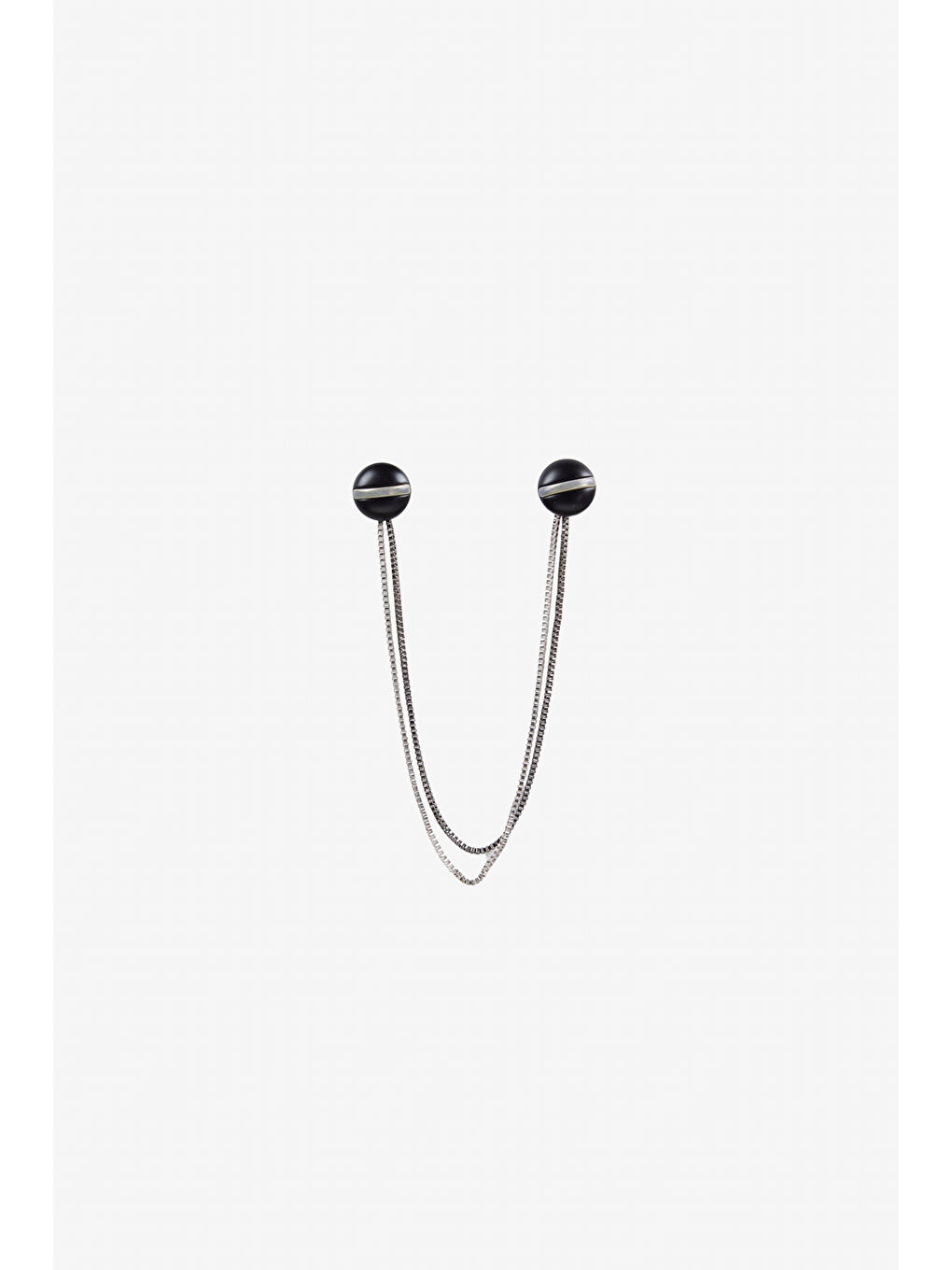 Erkek Gri-Siyah Metal Gümüş Renk Broş