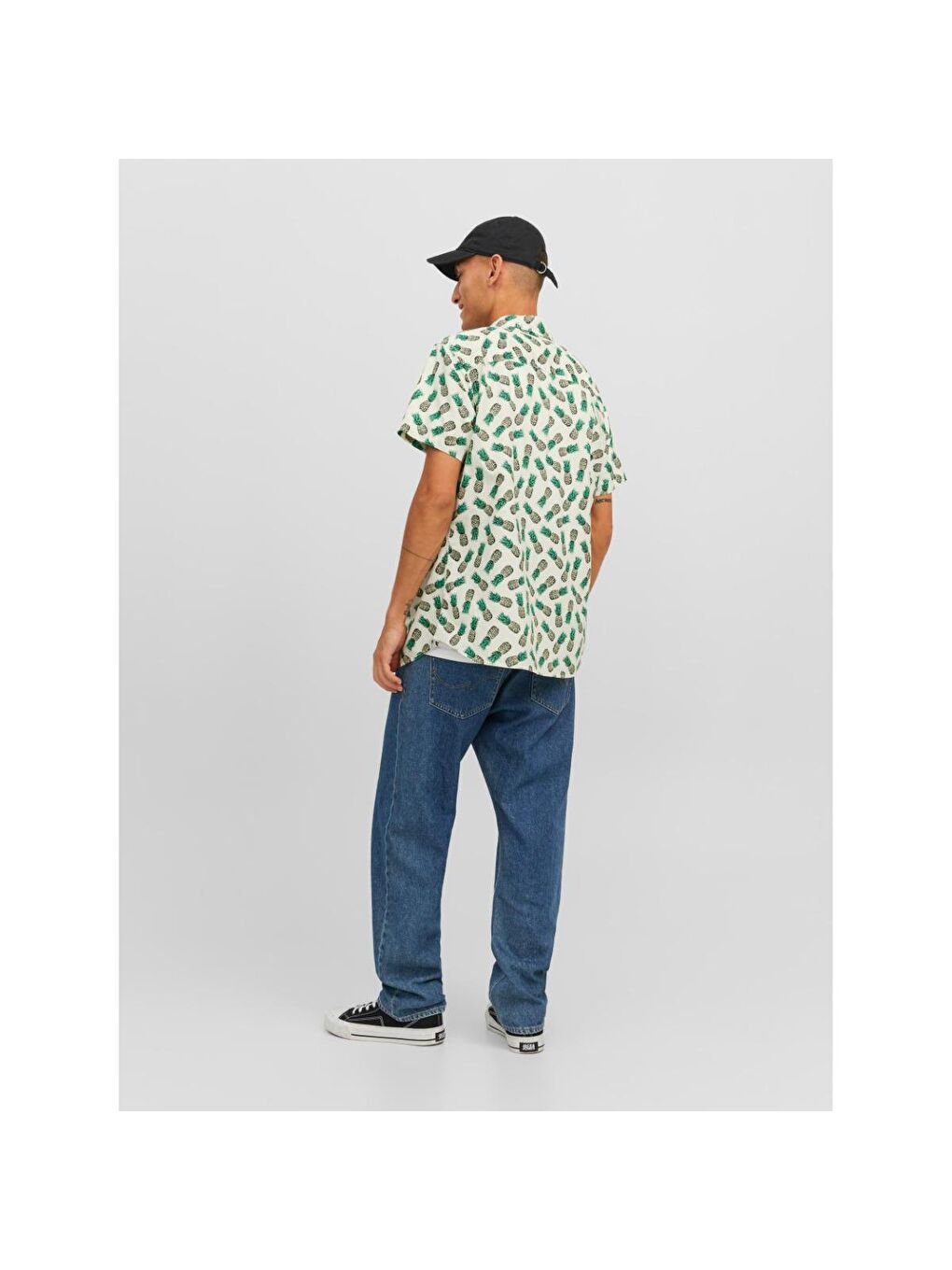 James Palma Conv Erkek Yeşil Desenli %100 Pamuk Gömlek-2