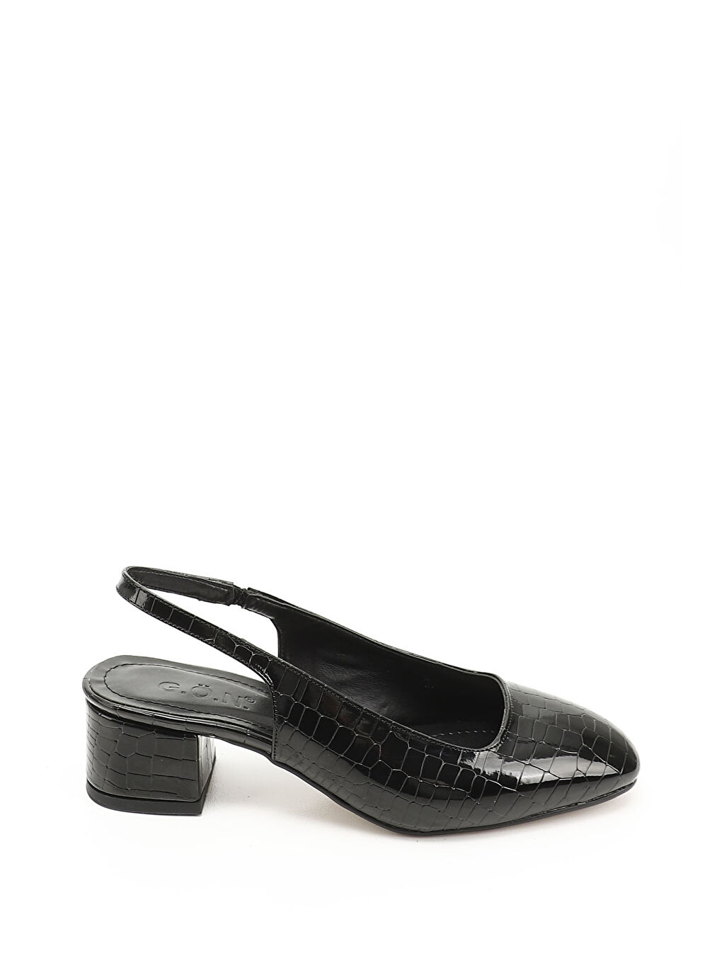 Siyah Kadın AÇIK SİYAH Kısa Kalın Topuklu Arkası Açık Ayakkabı